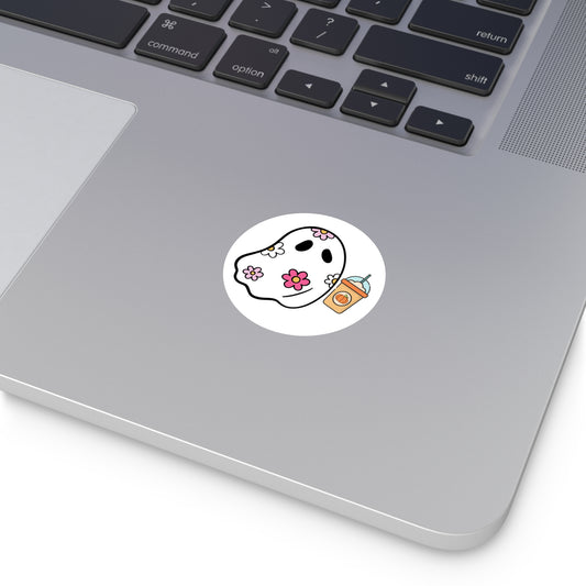 Color Flower Ghost, Water-Resistant Vinyl Sticker