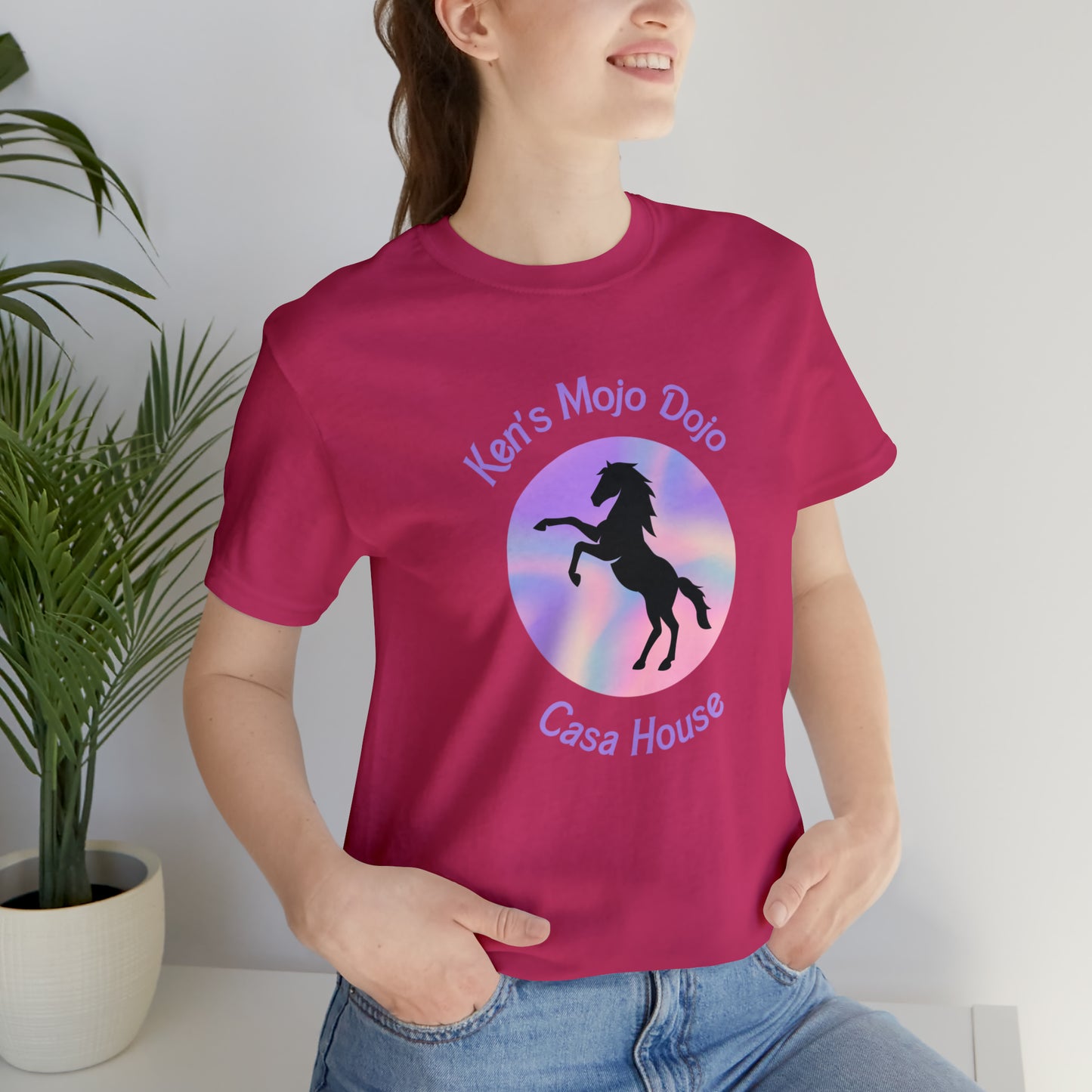 Candy Cane Horse, Mojo Dojo Casa House, Unisex Jersey Short Sleeve Tee