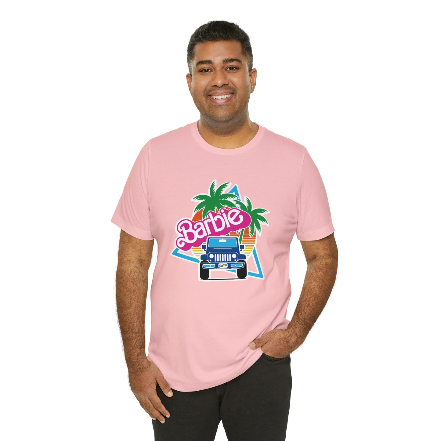 Blue jeep, Beep Beep Barbie Jeep, Unisex Jersey Short Sleeve Tee