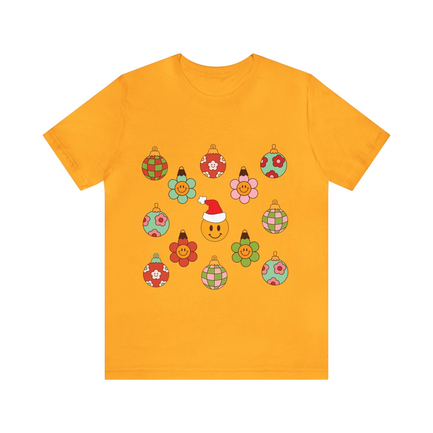 Groovy Smiley Christmas with NO back design - Unisex T-shirt