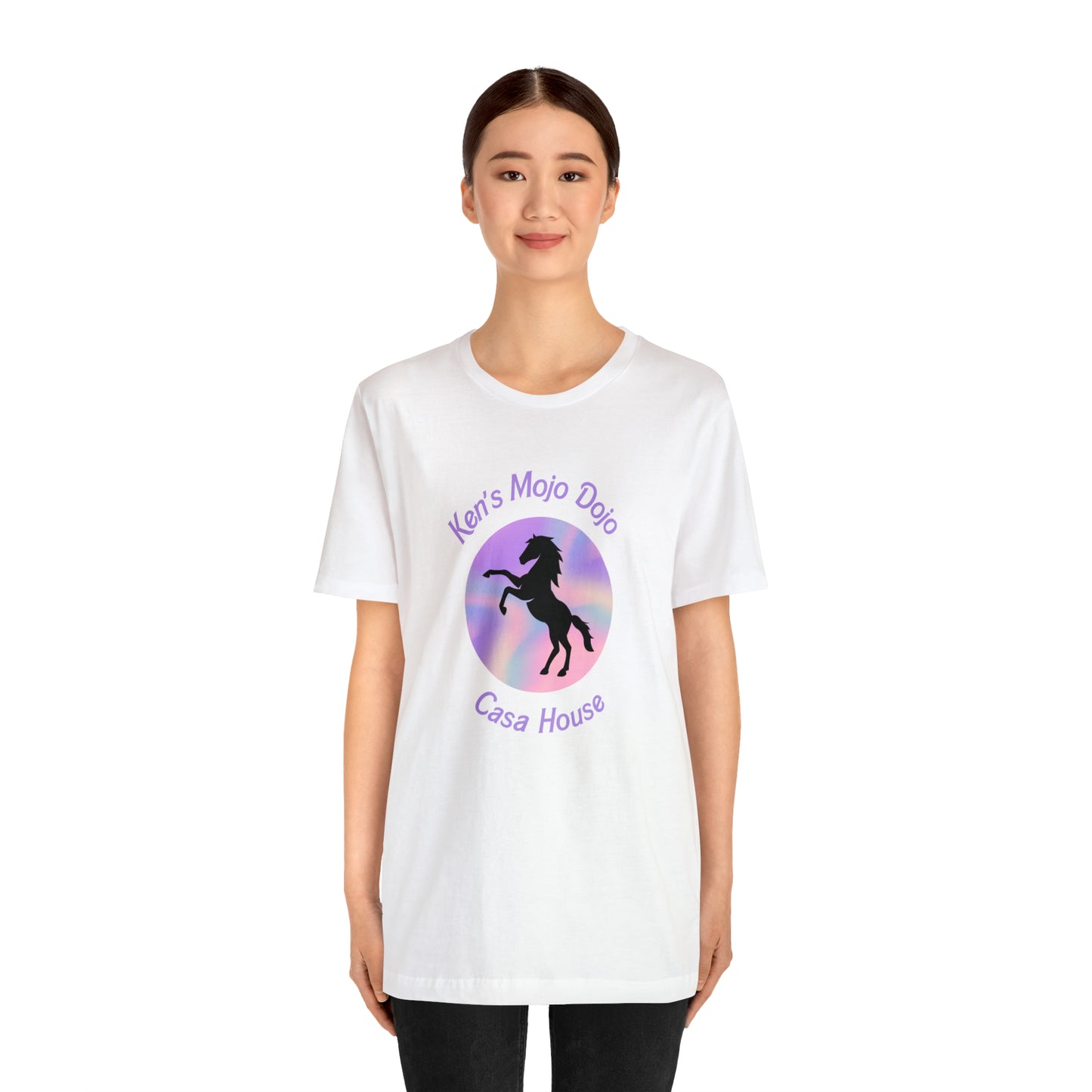 Candy Cane Horse, Mojo Dojo Casa House, Unisex Jersey Short Sleeve Tee