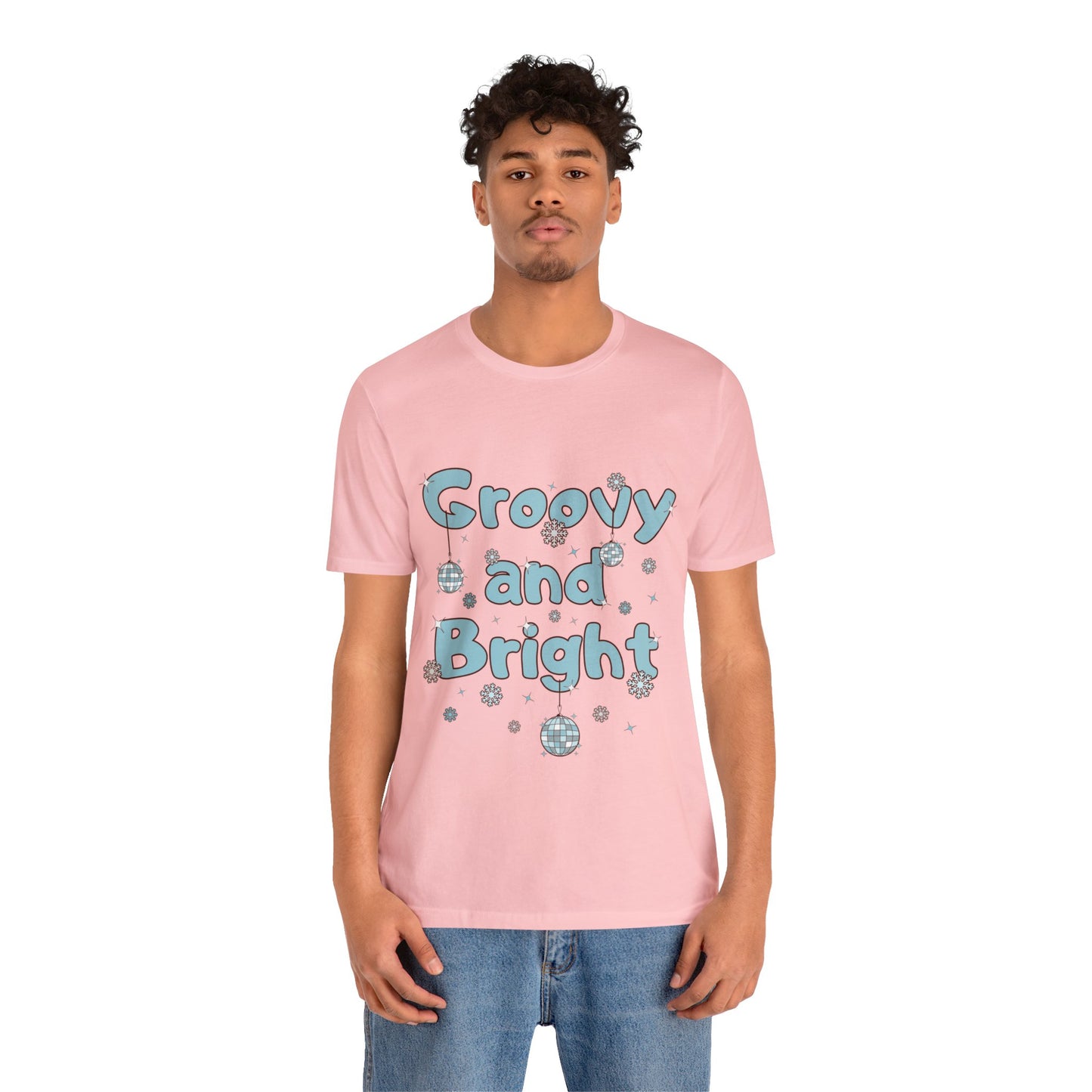 Silver and Blue - Groovy and Bright Jingle Disco Ball - Unisex T-shirt
