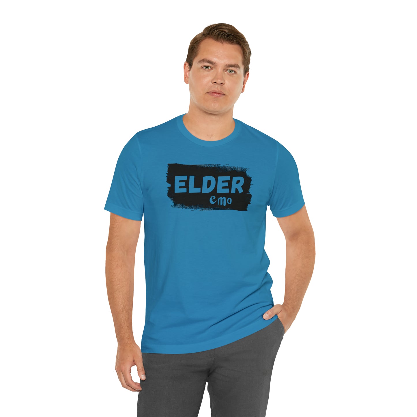 BLACK LETTER Elder Emo, Unisex Jersey Short Sleeve Tee