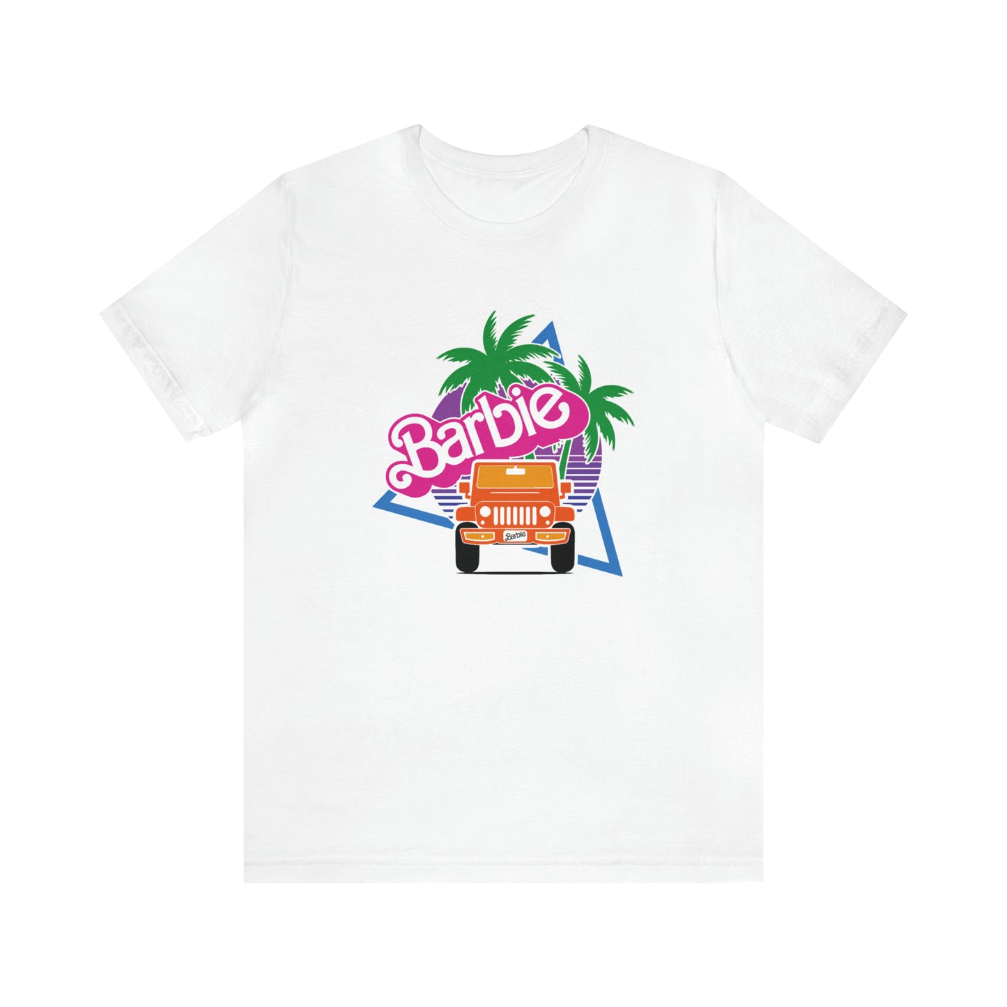 Orange, Beep Beep Barbie Jeep, Unisex Jersey Short Sleeve Tee