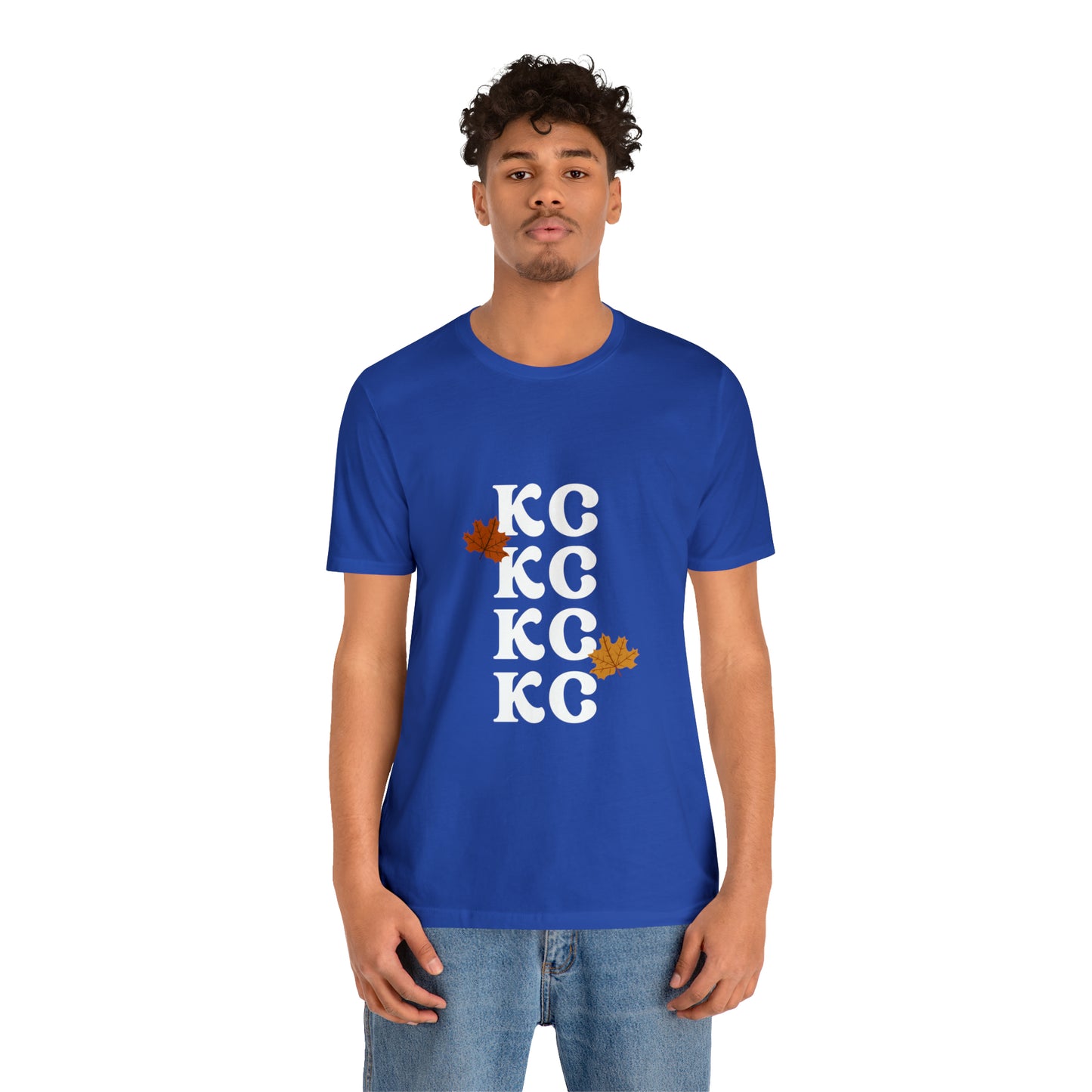 White Text - Kansas City Fall, Unisex Jersey Short Sleeve Tee