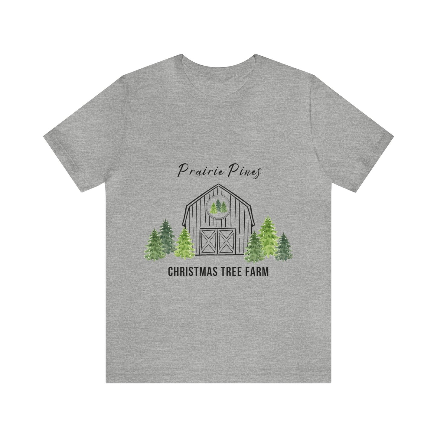 Watercolor Trees Prairie Pines Black Text - no back design - Unisex T-shirt