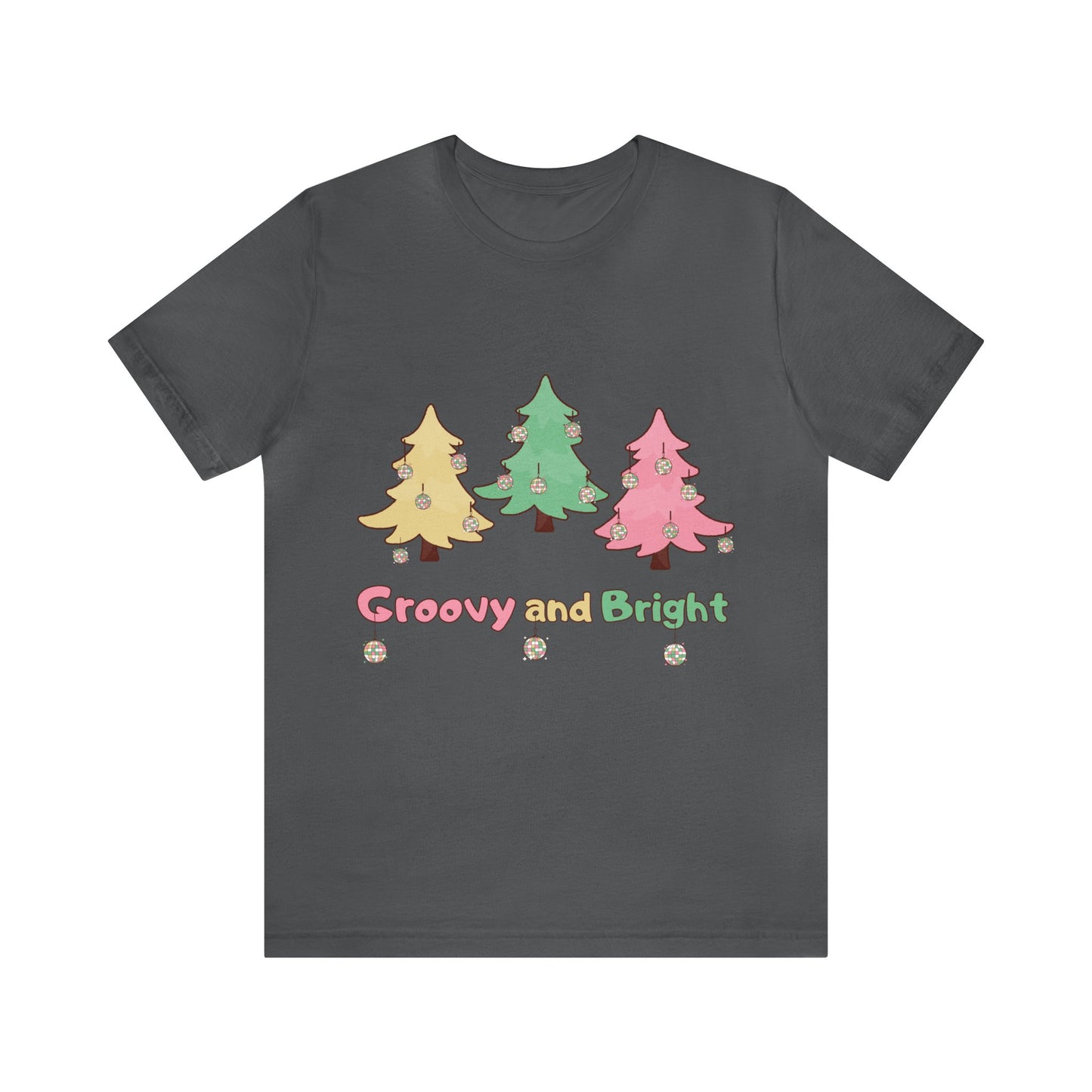 Pink Trees Farm Groovy and Bright Jingle Disco Ball on back - Unisex T-shirt