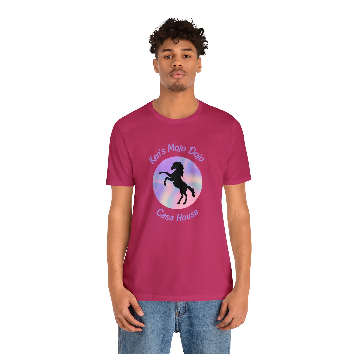 Candy Cane Horse, Mojo Dojo Casa House, Unisex Jersey Short Sleeve Tee