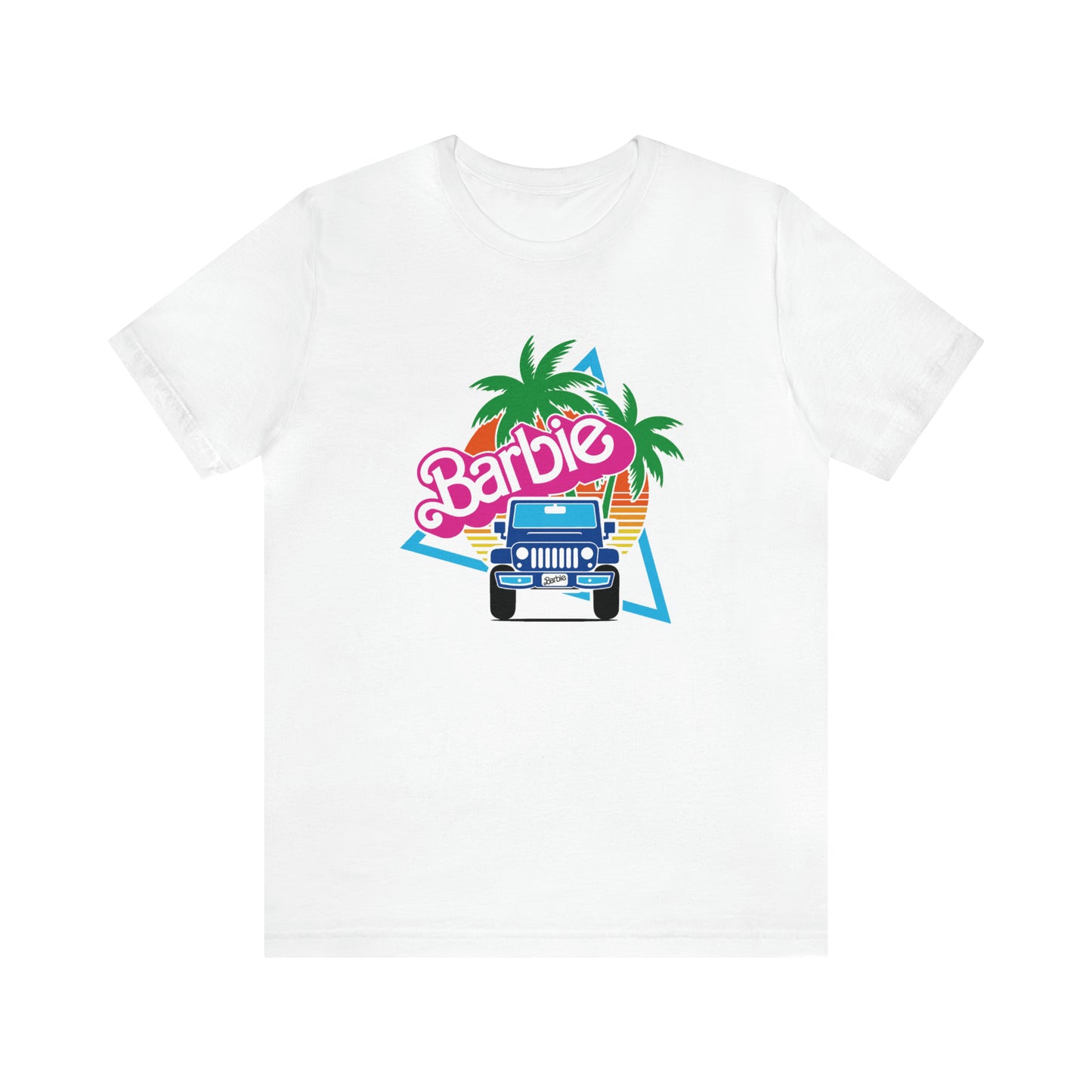 Blue jeep, Beep Beep Barbie Jeep, Unisex Jersey Short Sleeve Tee