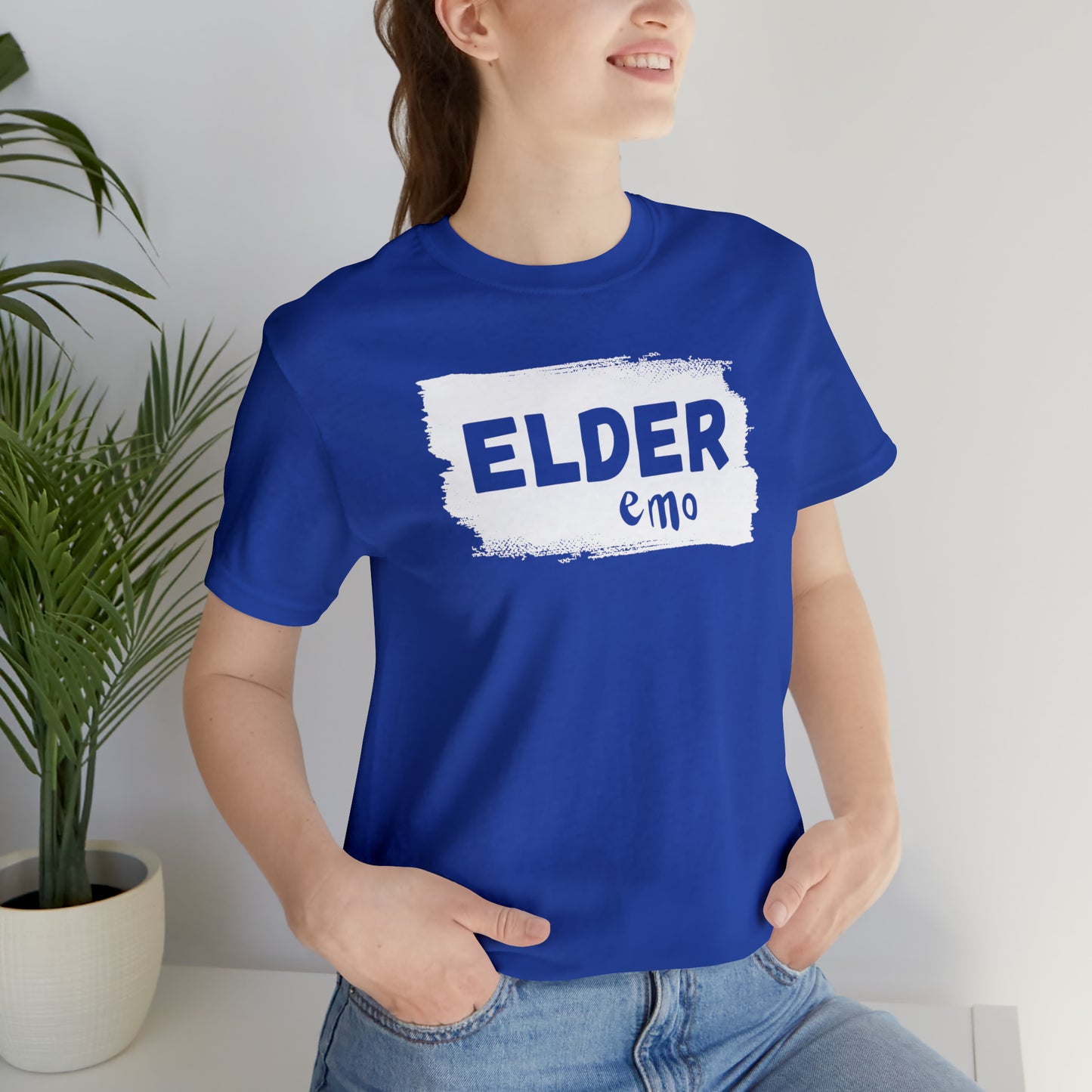 WHITE LETTER Elder Emo, Unisex Jersey Short Sleeve Tee