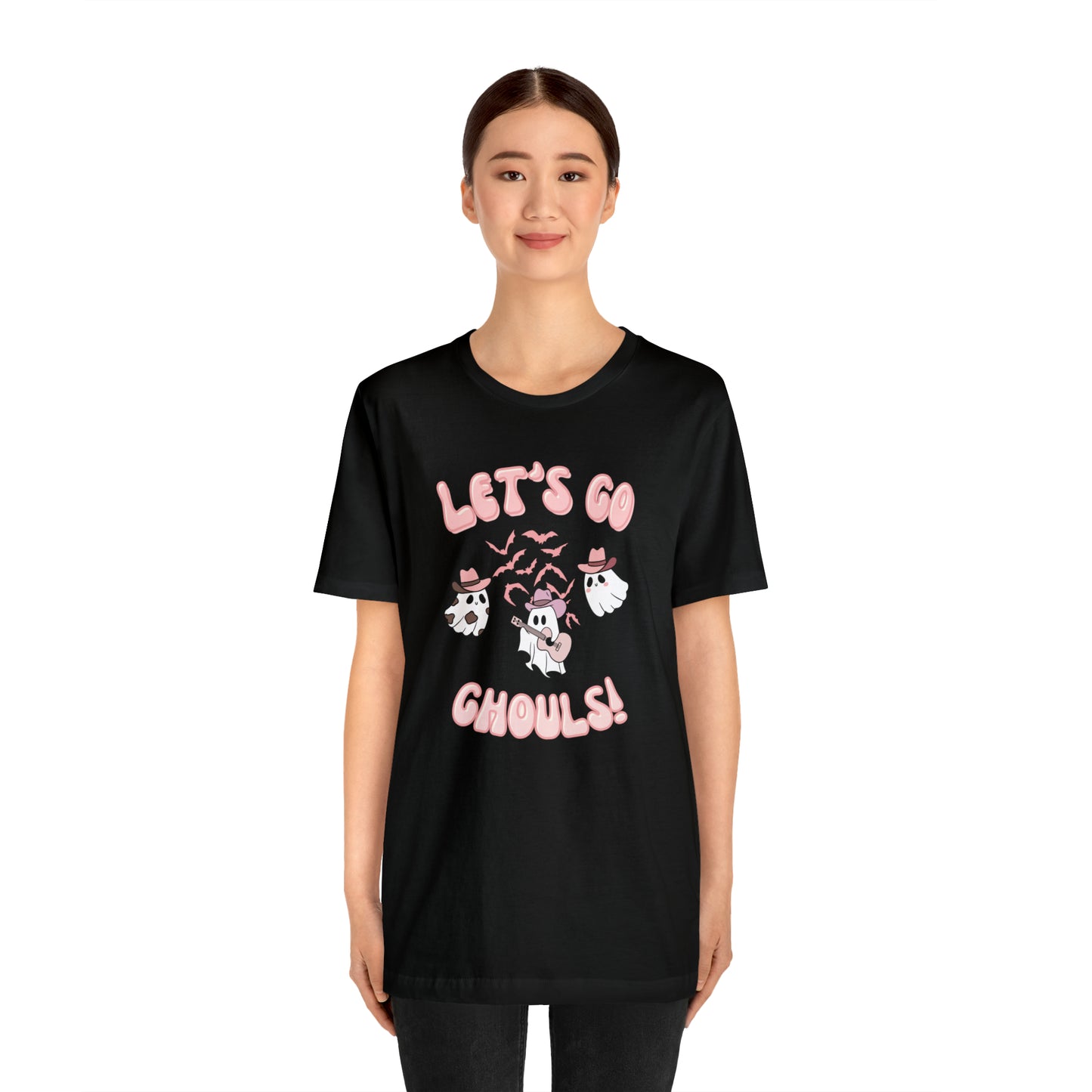 Let's Go Ghouls, retro font, Unisex Jersey Short Sleeve Tee