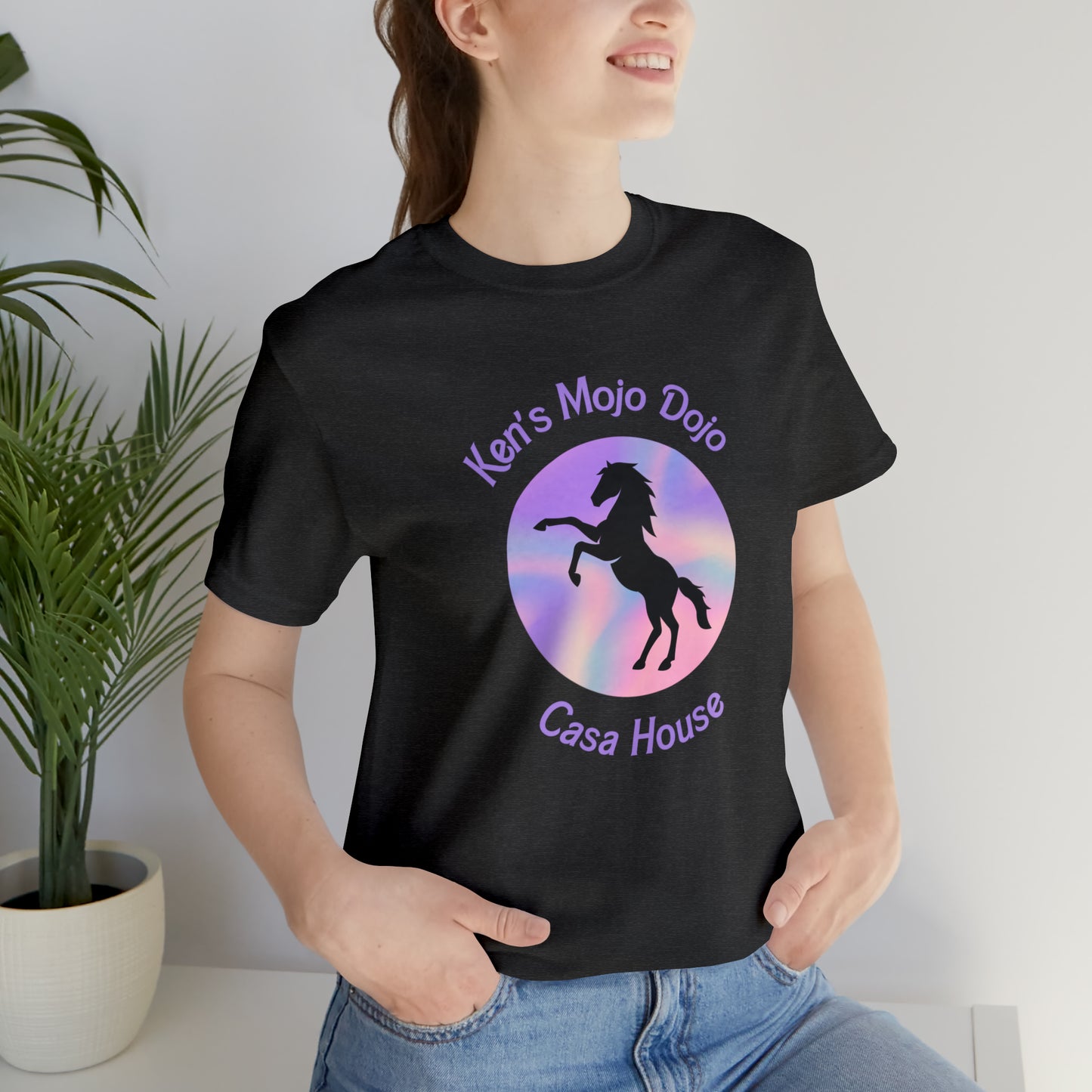 Candy Cane Horse, Mojo Dojo Casa House, Unisex Jersey Short Sleeve Tee