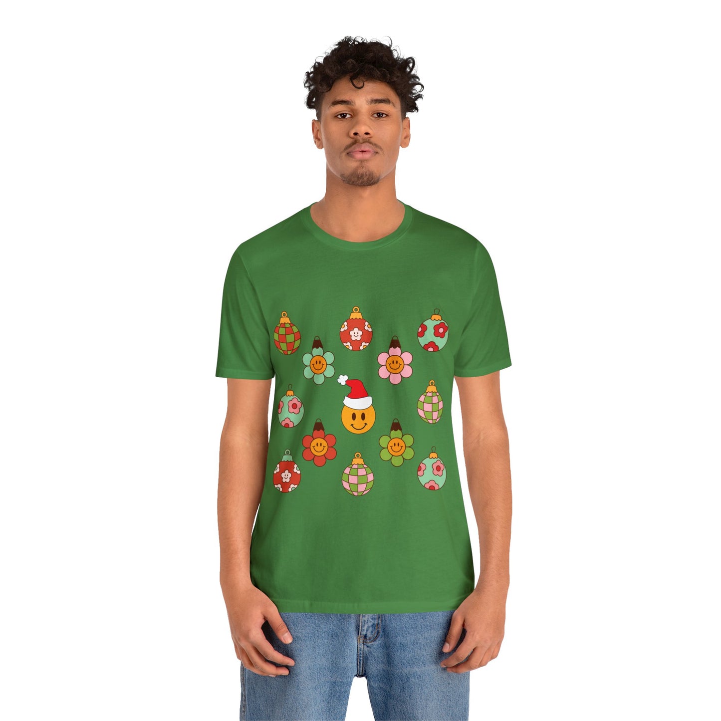 Groovy Smiley Christmas with NO back design - Unisex T-shirt