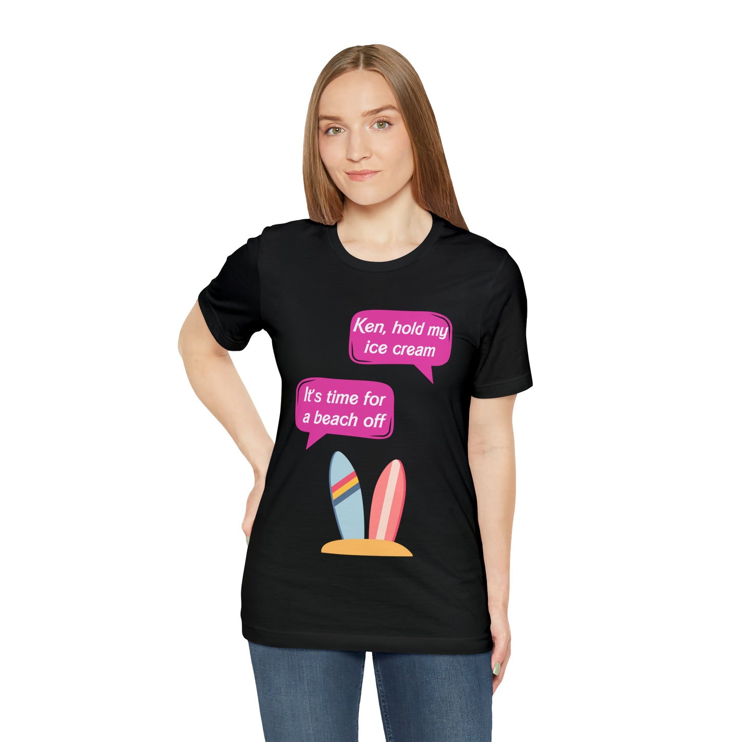 Blank back Beach off, Unisex Jersey Short Sleeve Tee