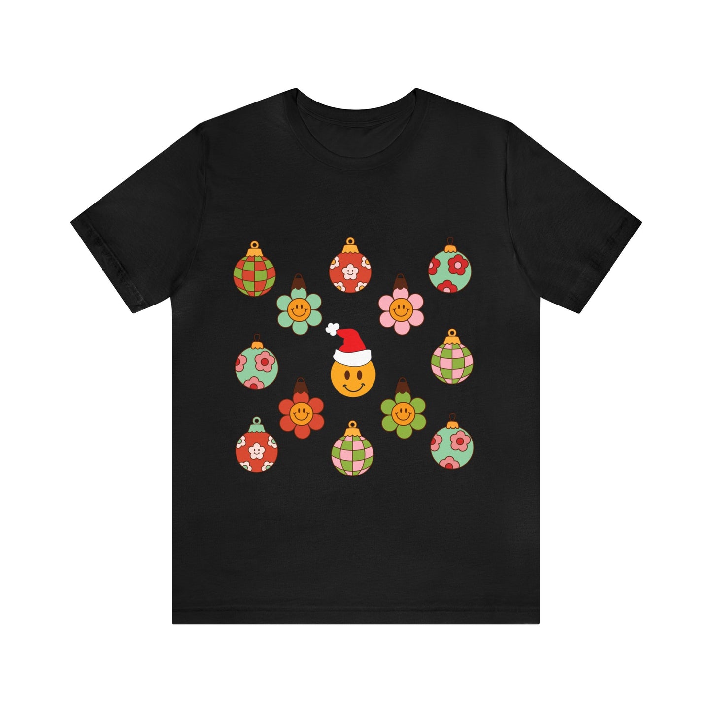 Groovy Smiley Christmas with NO back design - Unisex T-shirt