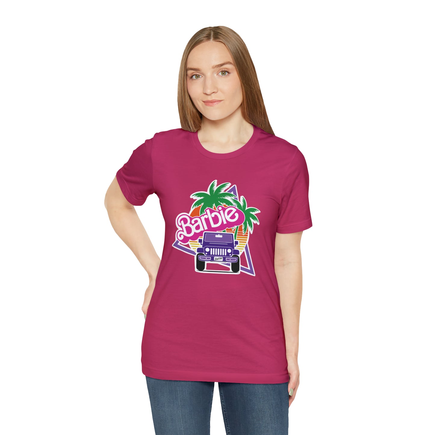Purple jeep, Beep Beep Barbie Jeep, Unisex Jersey Short Sleeve Tee