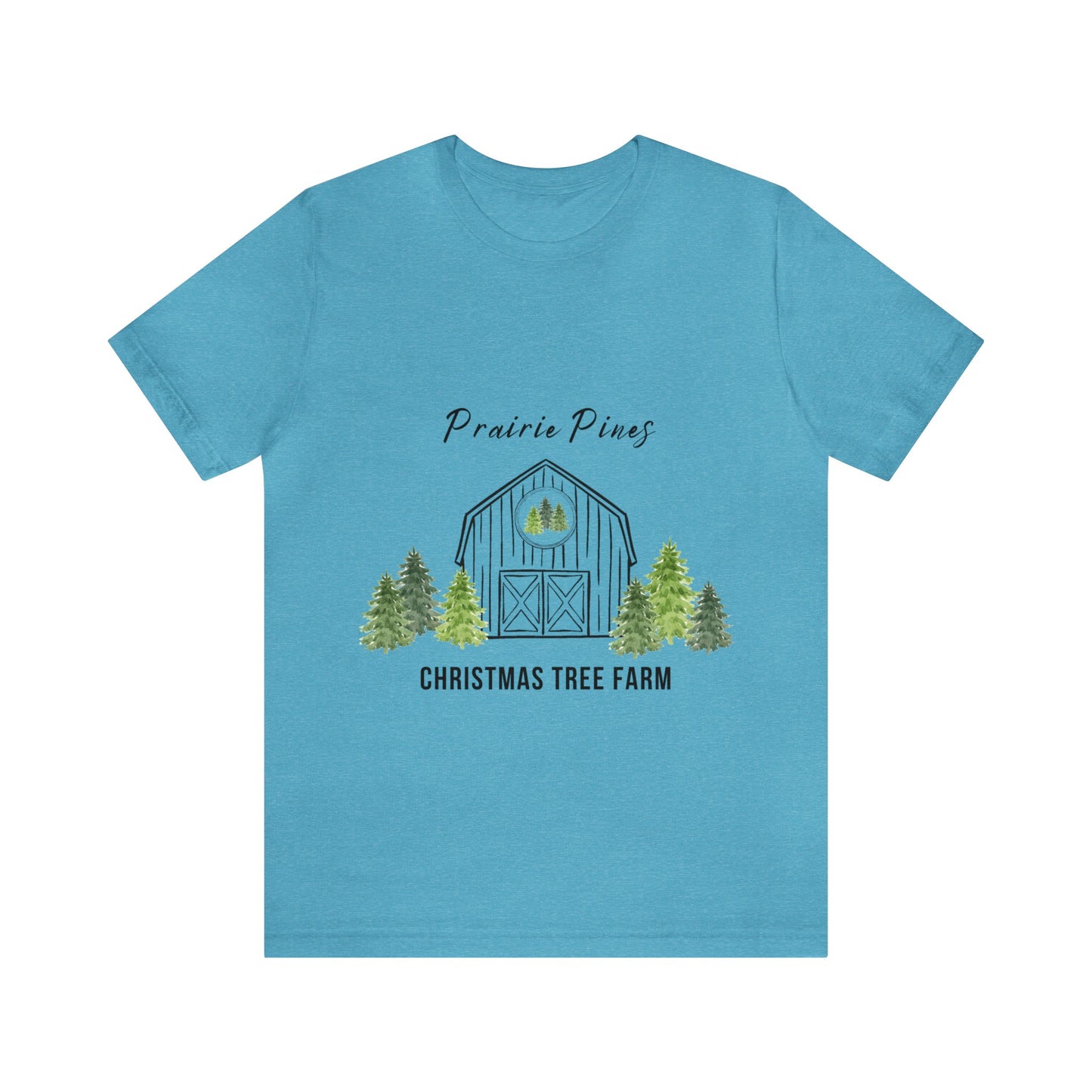 Watercolor Trees Prairie Pines Black Text - no back design - Unisex T-shirt