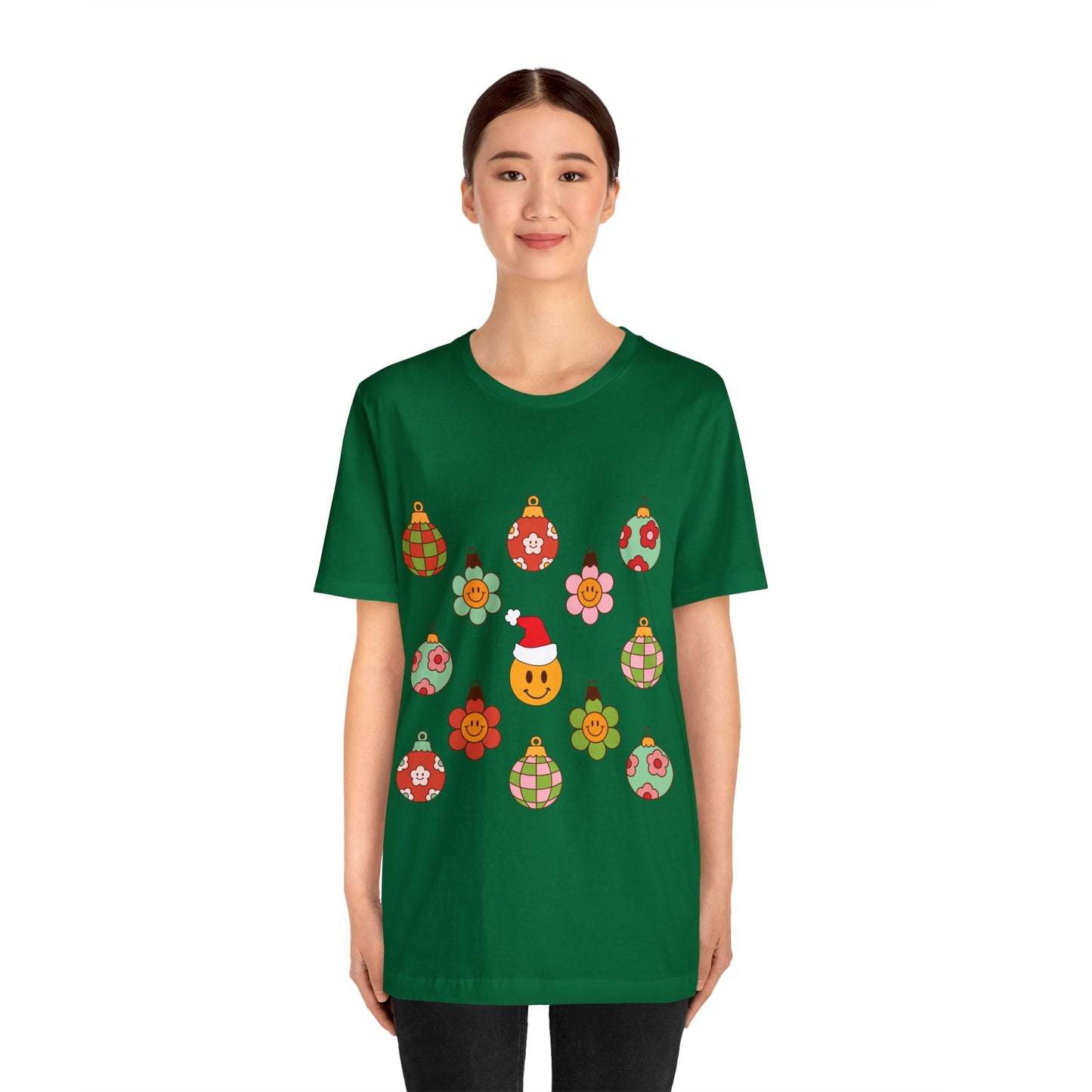Groovy Smiley Christmas with NO back design - Unisex T-shirt