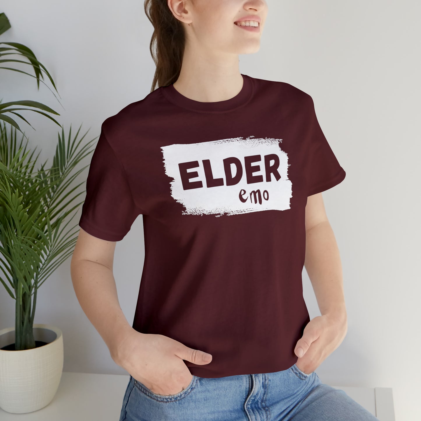 WHITE LETTER Elder Emo, Unisex Jersey Short Sleeve Tee