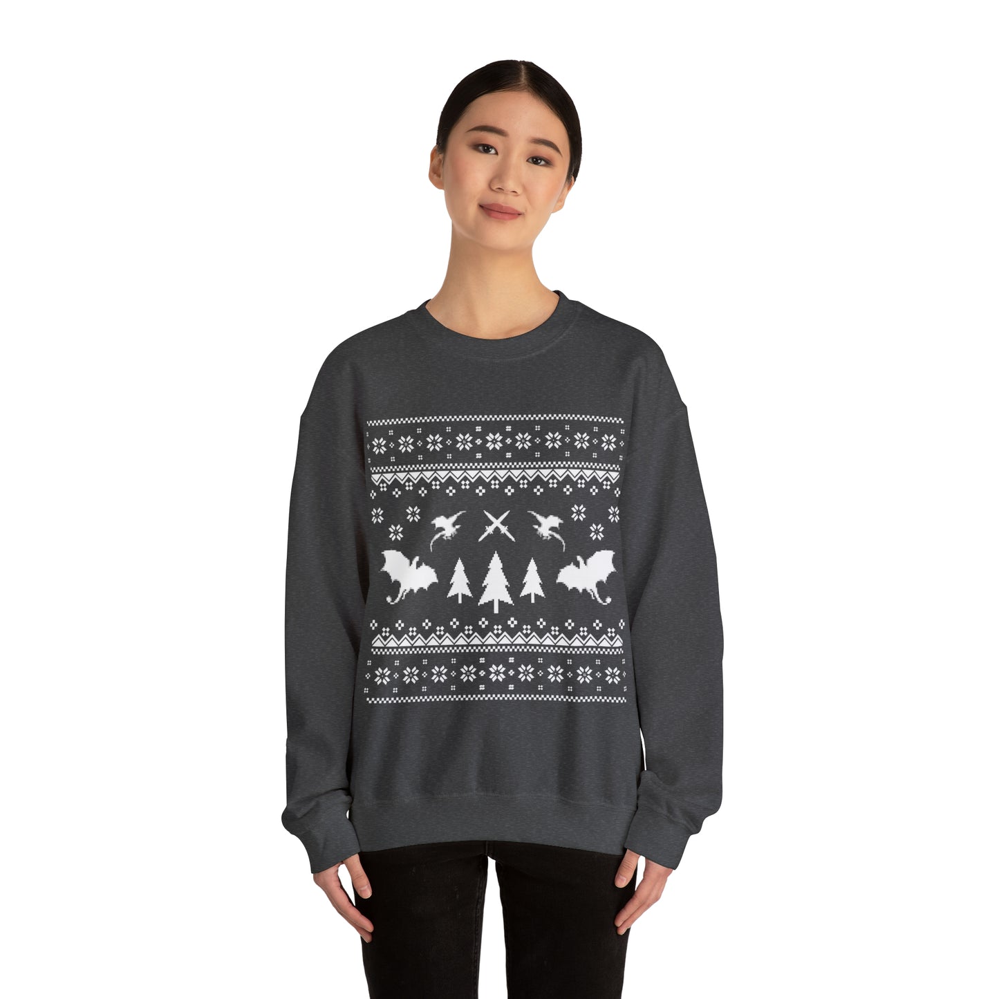 8-Bit Dragon Christmas version 3 - Unisex Sweatshirt
