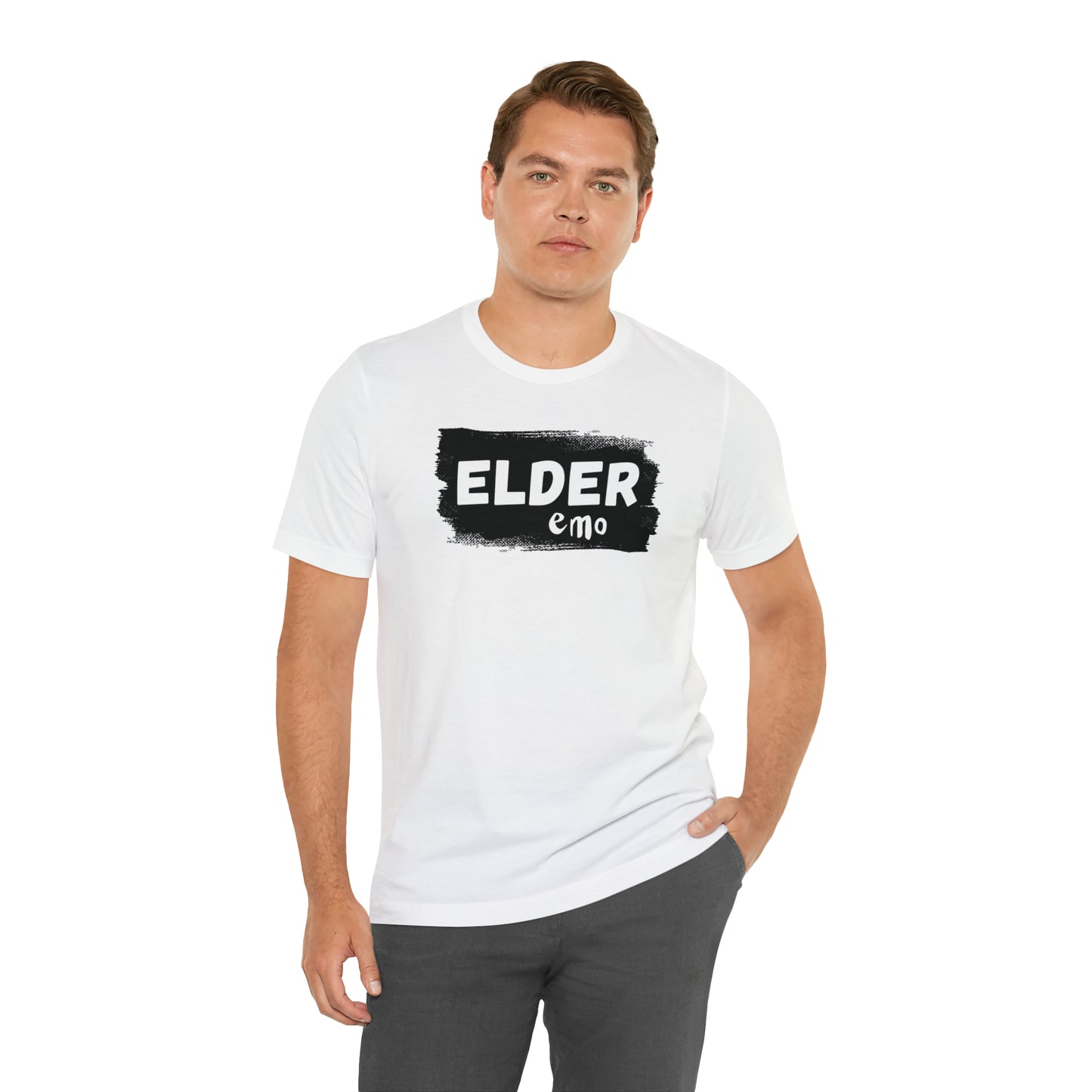BLACK LETTER Elder Emo, Unisex Jersey Short Sleeve Tee