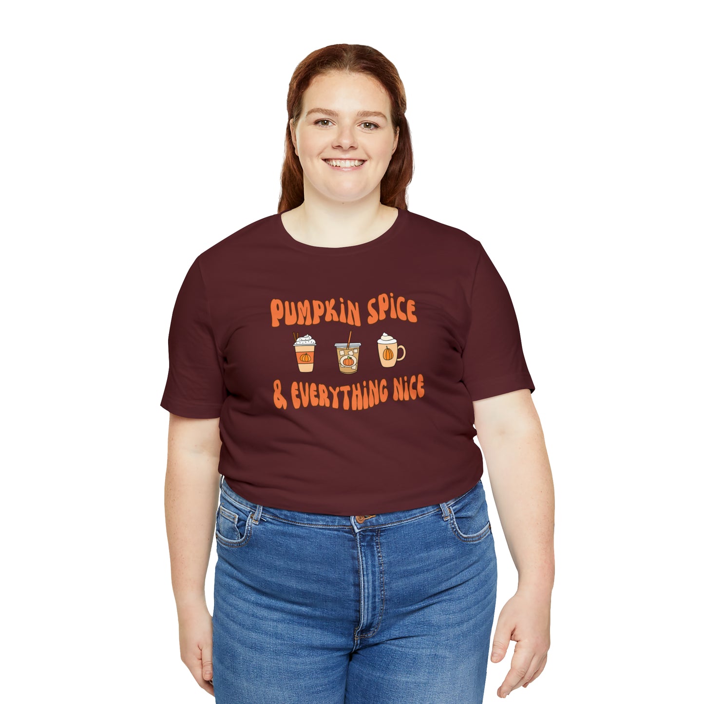 Three Pumpkin Spice, Unisex Jersey Short Sleeve Tee
