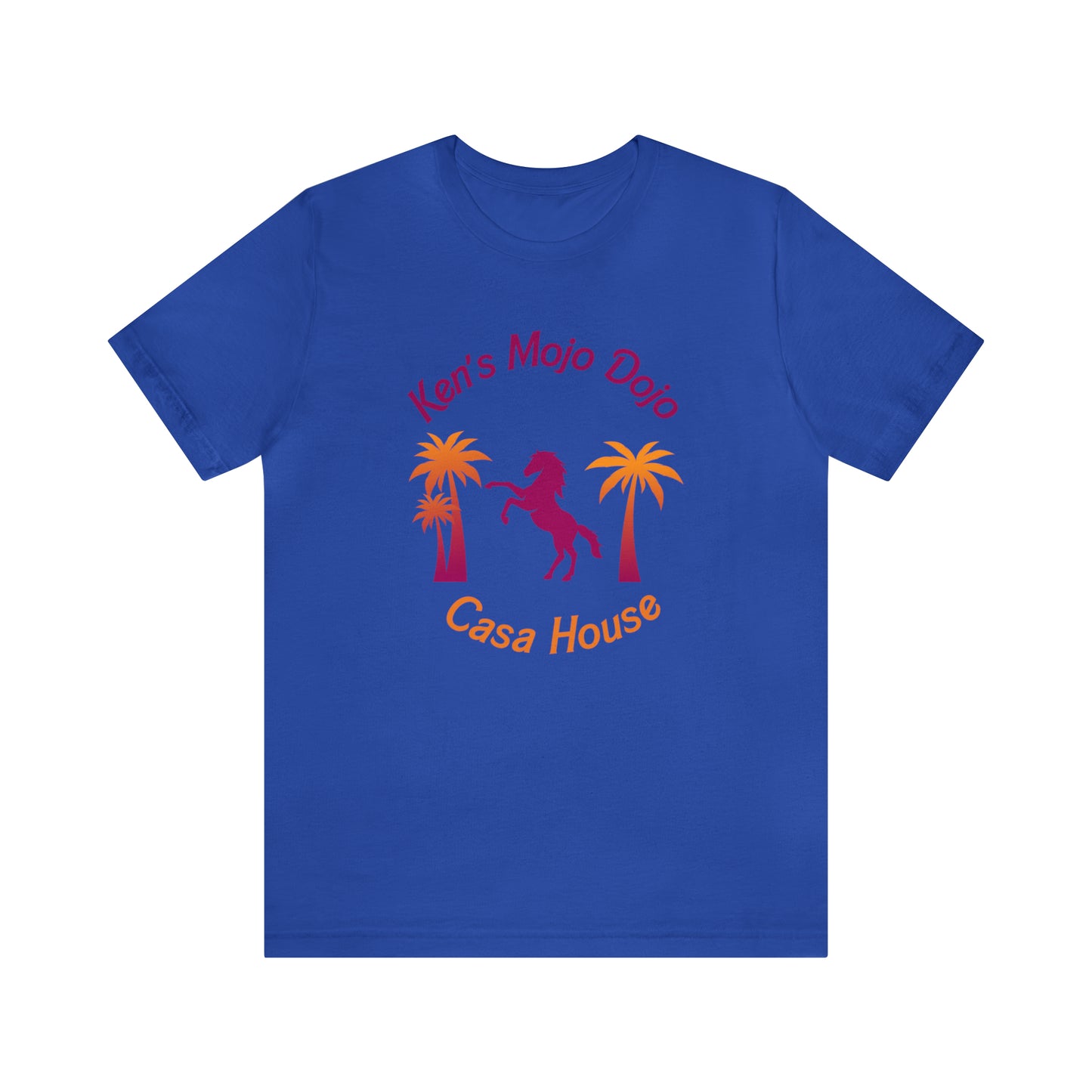Warm Neon Palm Horse, Mojo Dojo Casa House, Unisex Jersey Short Sleeve Tee