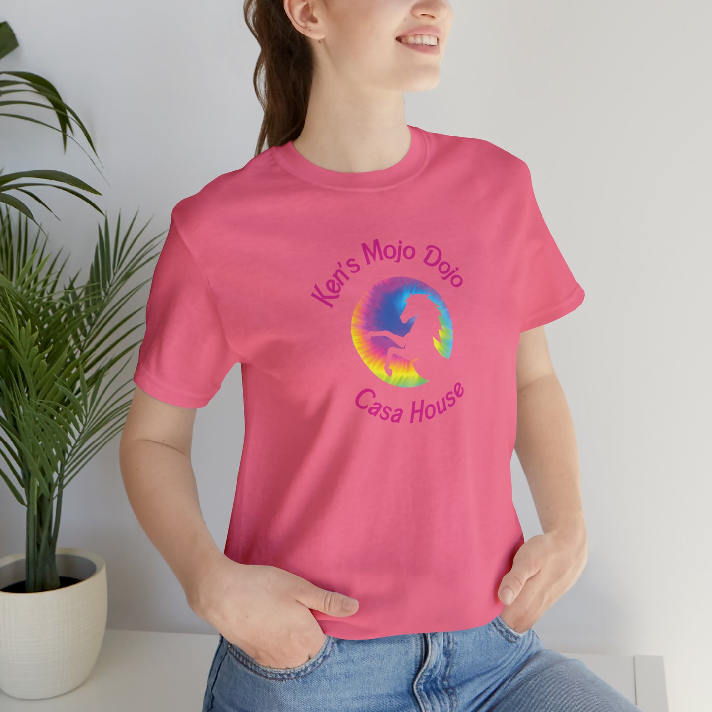 Tie Dye Moon Ken Pink, Unisex Jersey Short Sleeve Tee