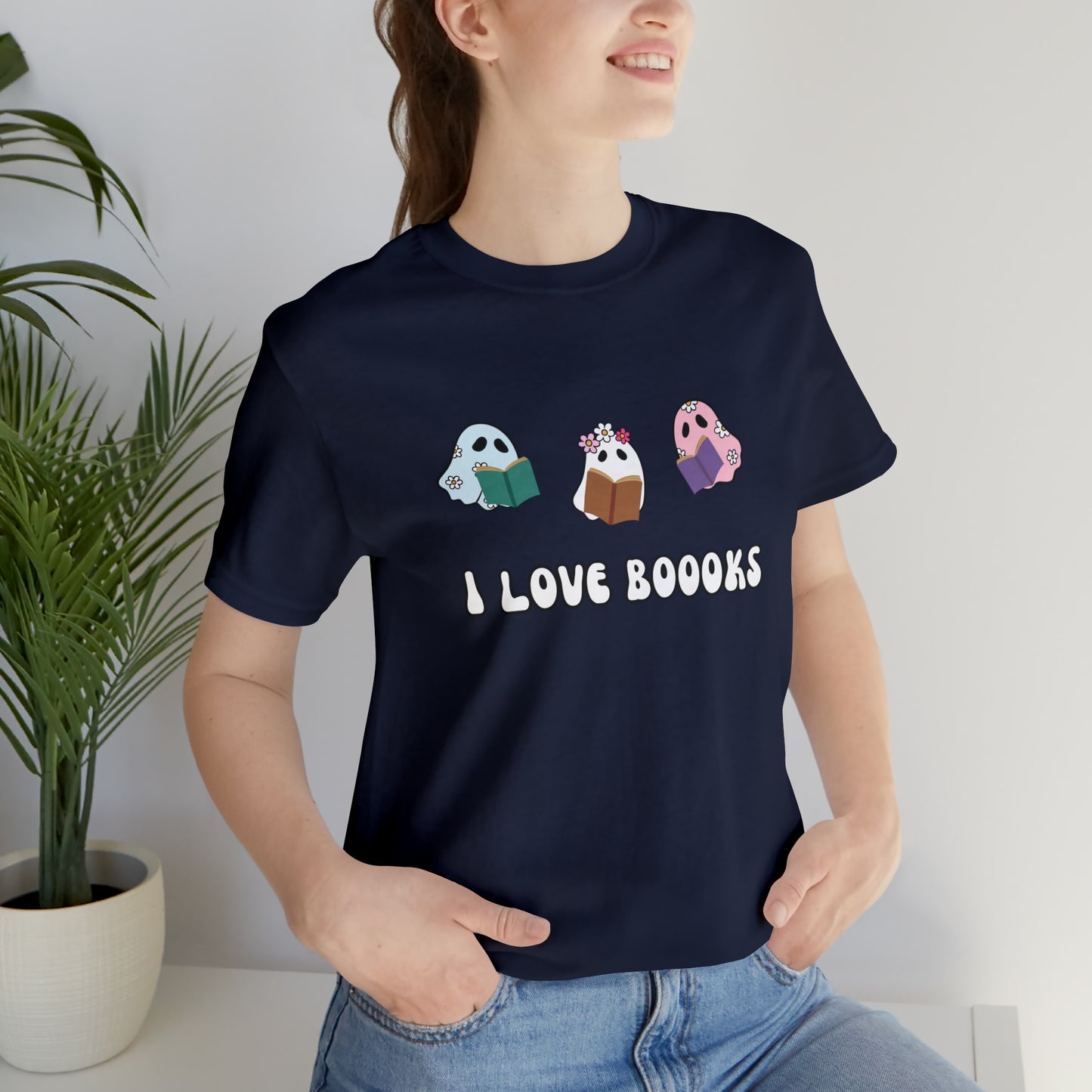 I Love Boooks Ghouls, Unisex Jersey Short Sleeve Tee