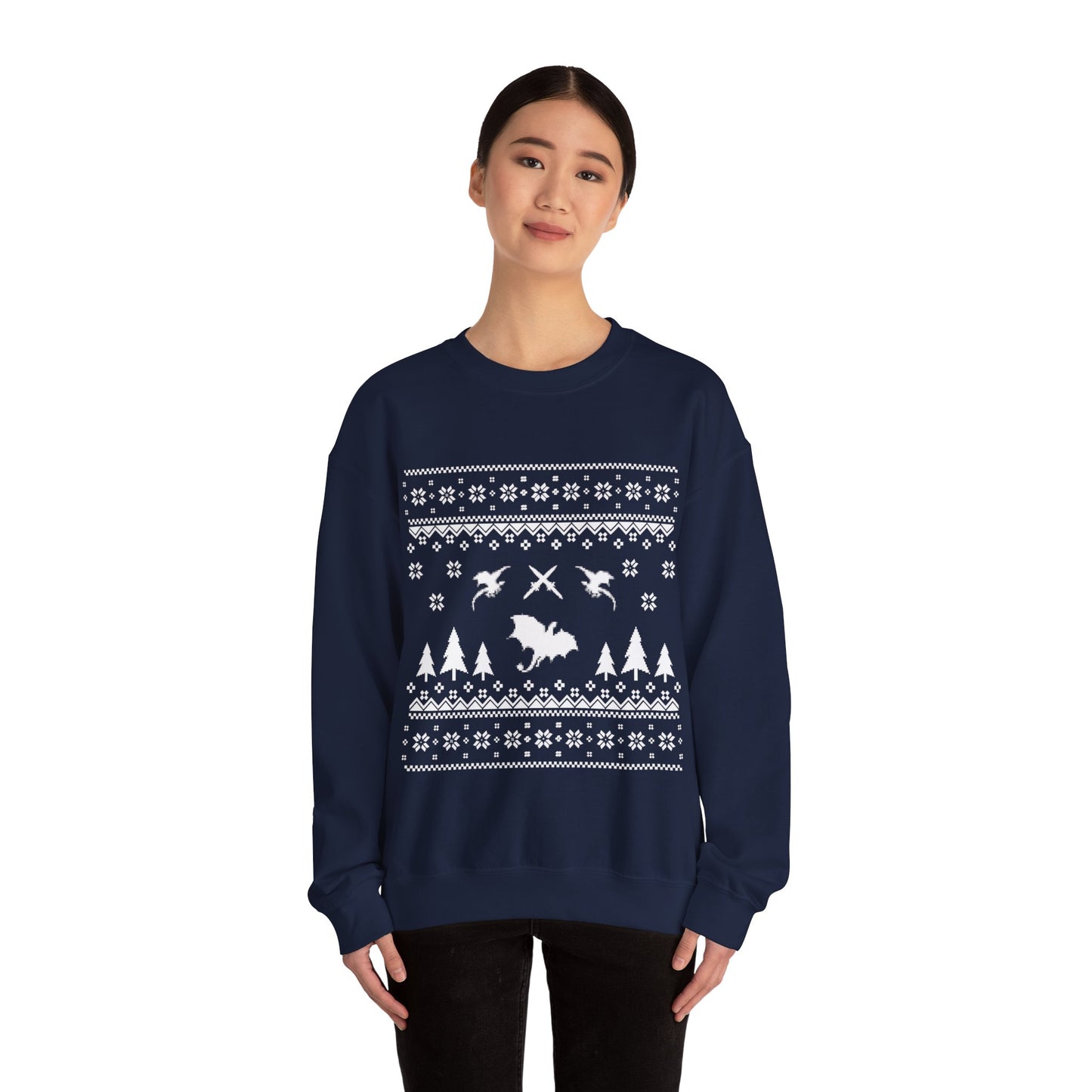 8-Bit Dragon Christmas version 4 - Unisex Sweatshirt