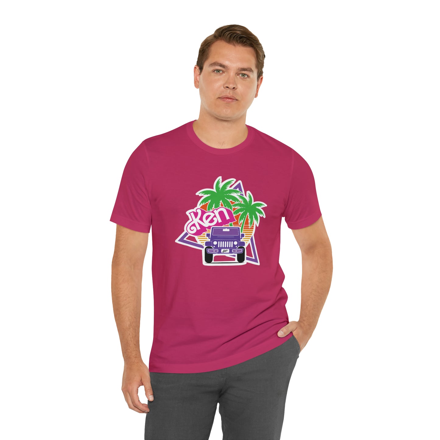Purple Ken, Beep Beep KEN Jeep, Unisex Jersey Short Sleeve Tee