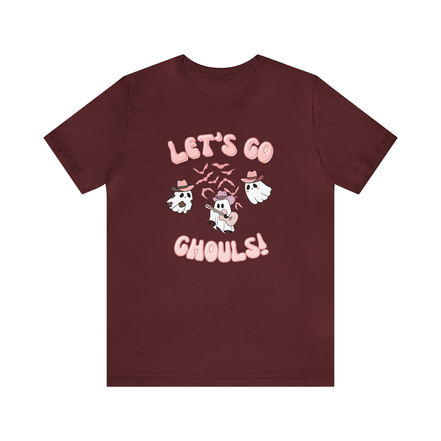 Let's Go Ghouls, retro font, Unisex Jersey Short Sleeve Tee