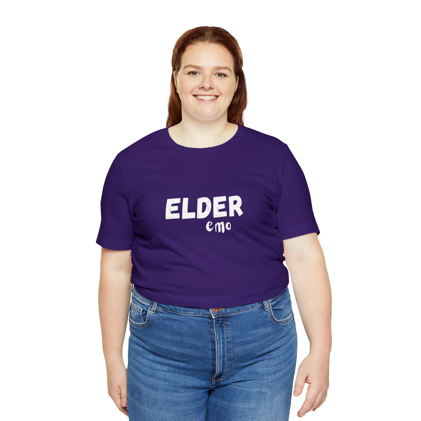 No paint WHITE LETTER Elder Emo, Unisex Jersey Short Sleeve Tee