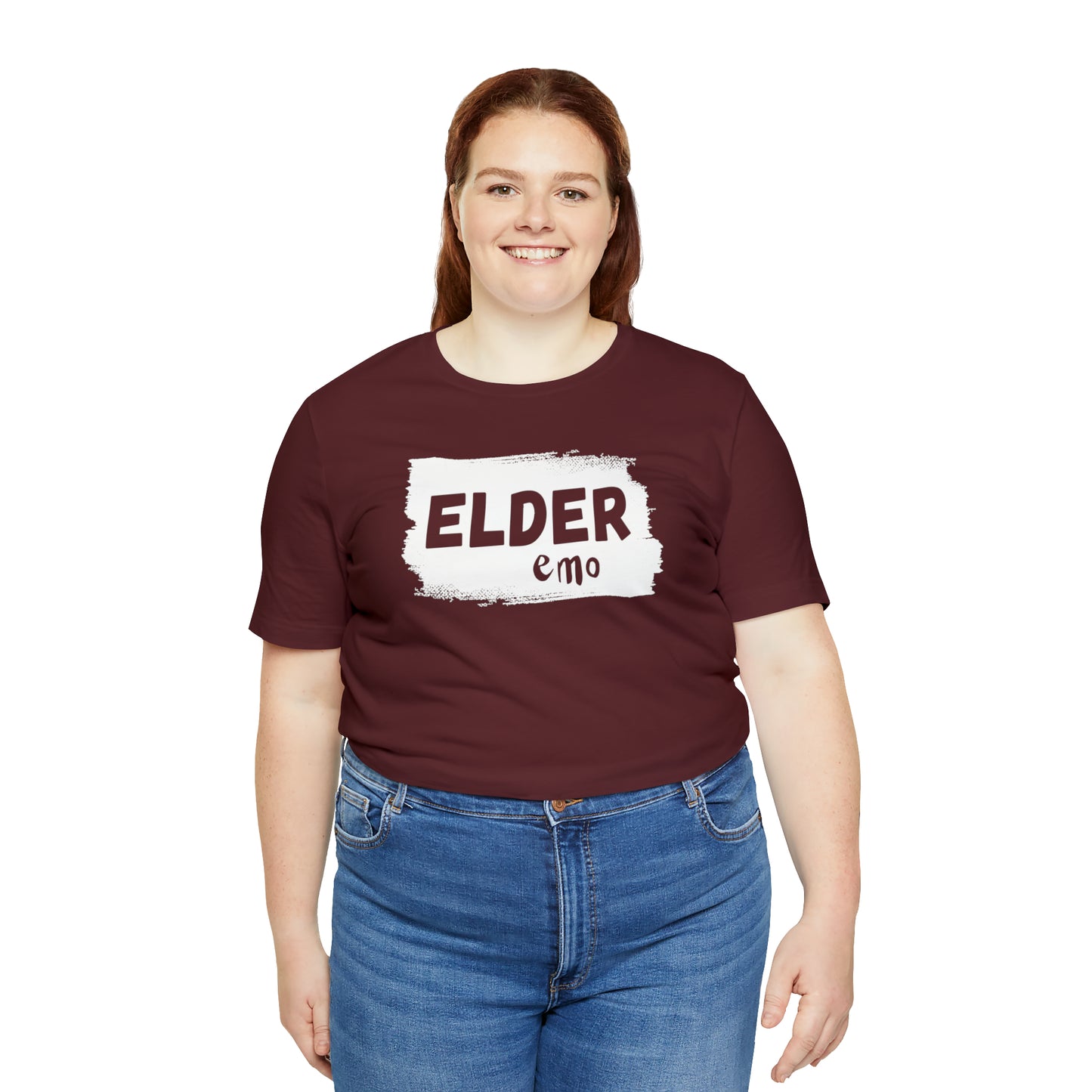WHITE LETTER Elder Emo, Unisex Jersey Short Sleeve Tee
