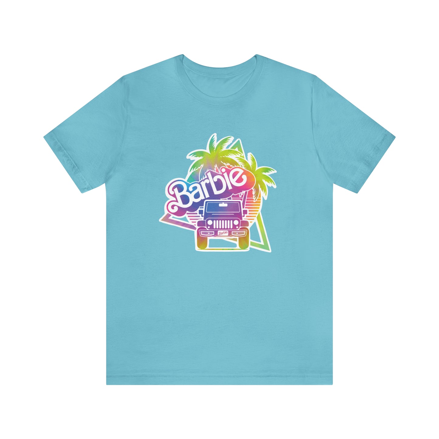 Tie dye 1, Beep Beep Barbie Jeep, Unisex Jersey Short Sleeve Tee