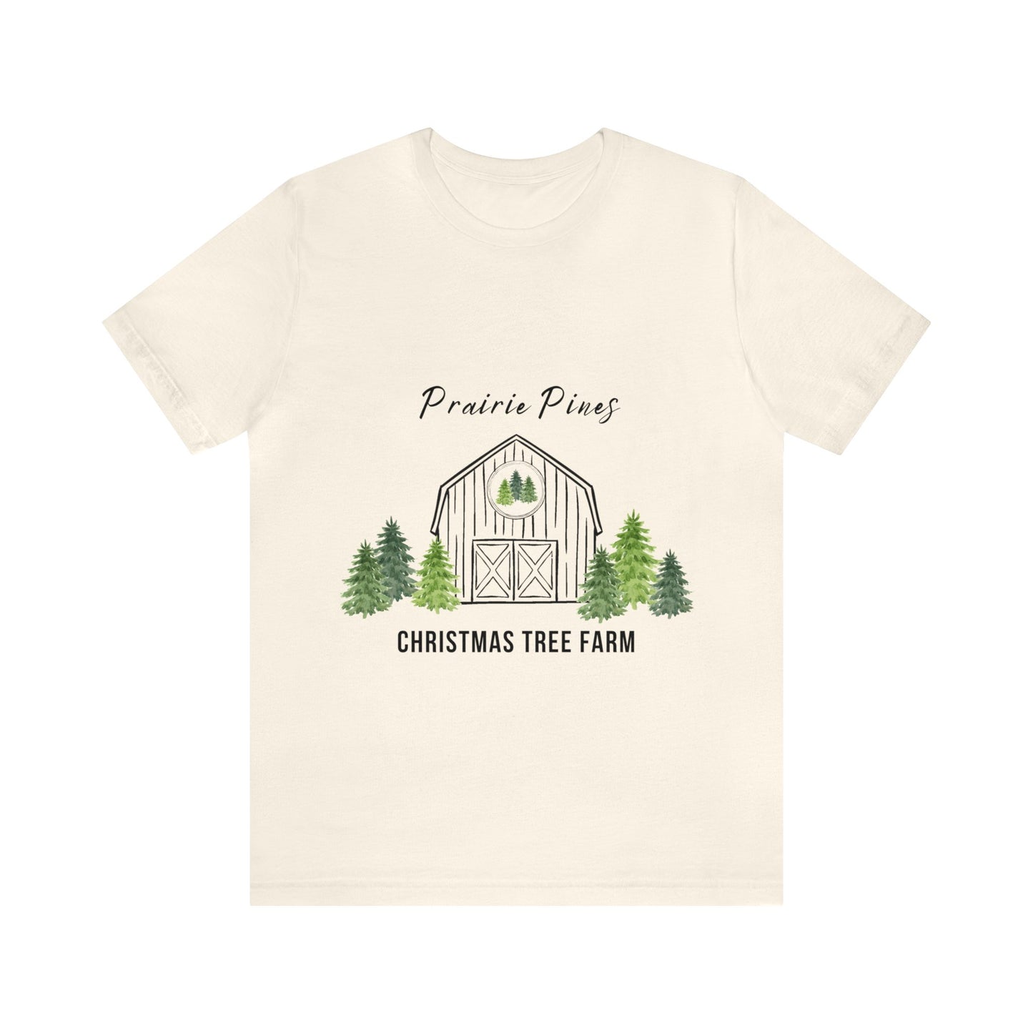 Watercolor Trees Prairie Pines Black Text - no back design - Unisex T-shirt