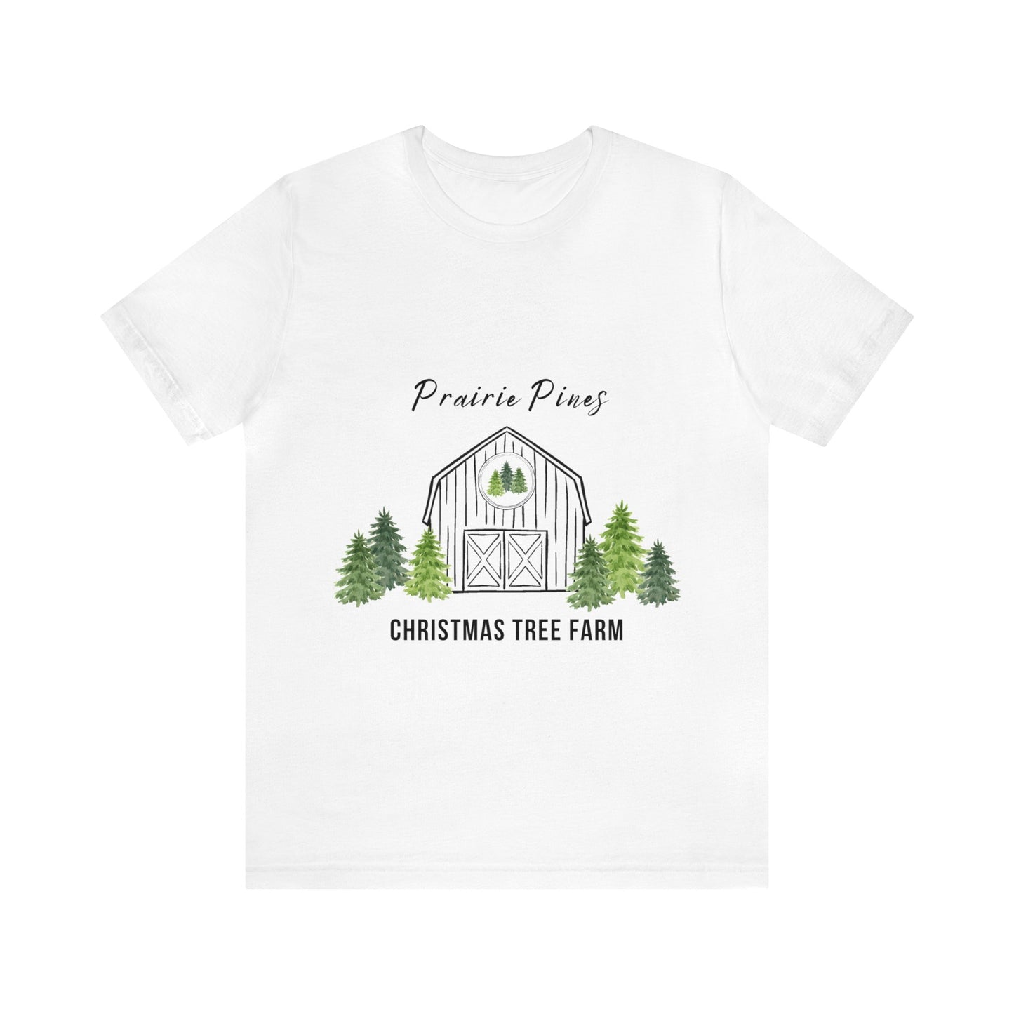 Watercolor Trees Prairie Pines Black Text - no back design - Unisex T-shirt