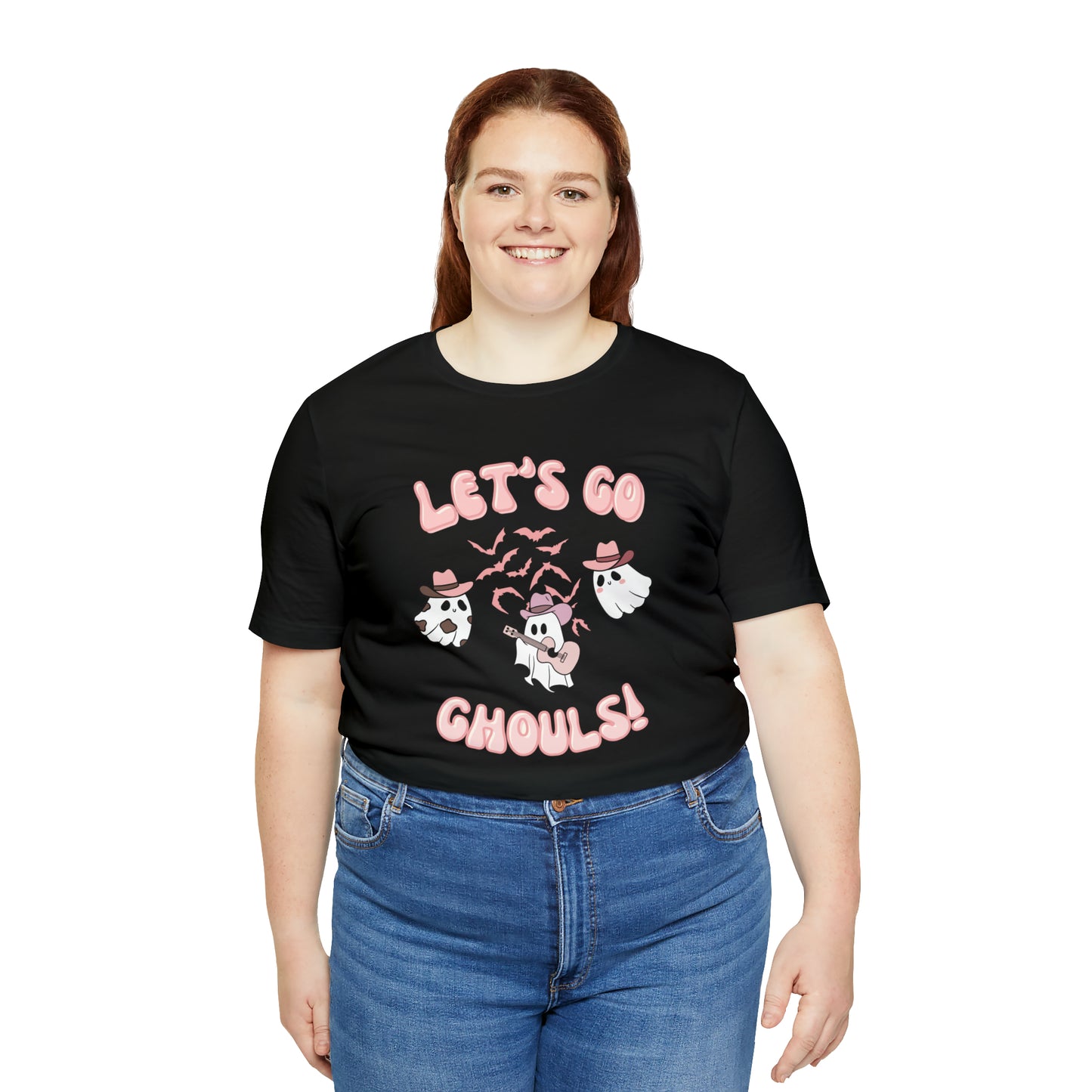Let's Go Ghouls, retro font, Unisex Jersey Short Sleeve Tee