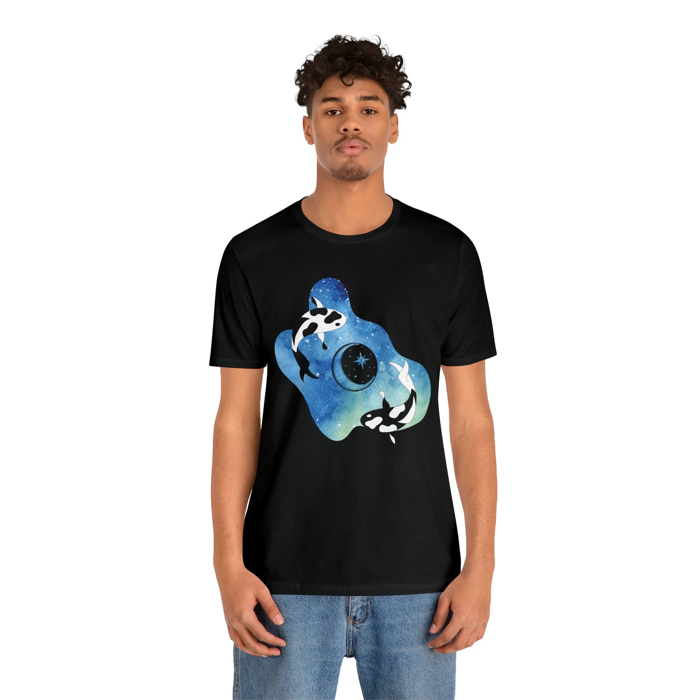 Watercolor Space Koi, Unisex Jersey Short Sleeve Tee