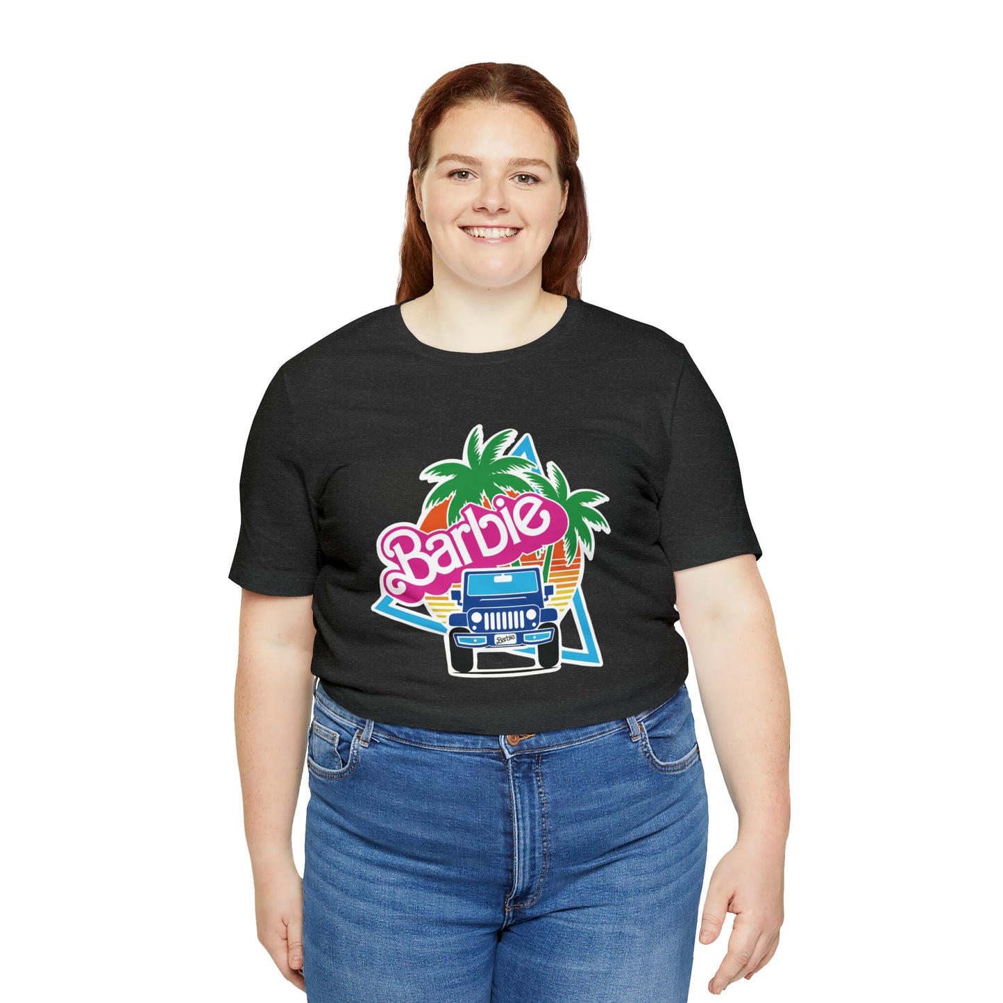 Blue jeep, Beep Beep Barbie Jeep, Unisex Jersey Short Sleeve Tee