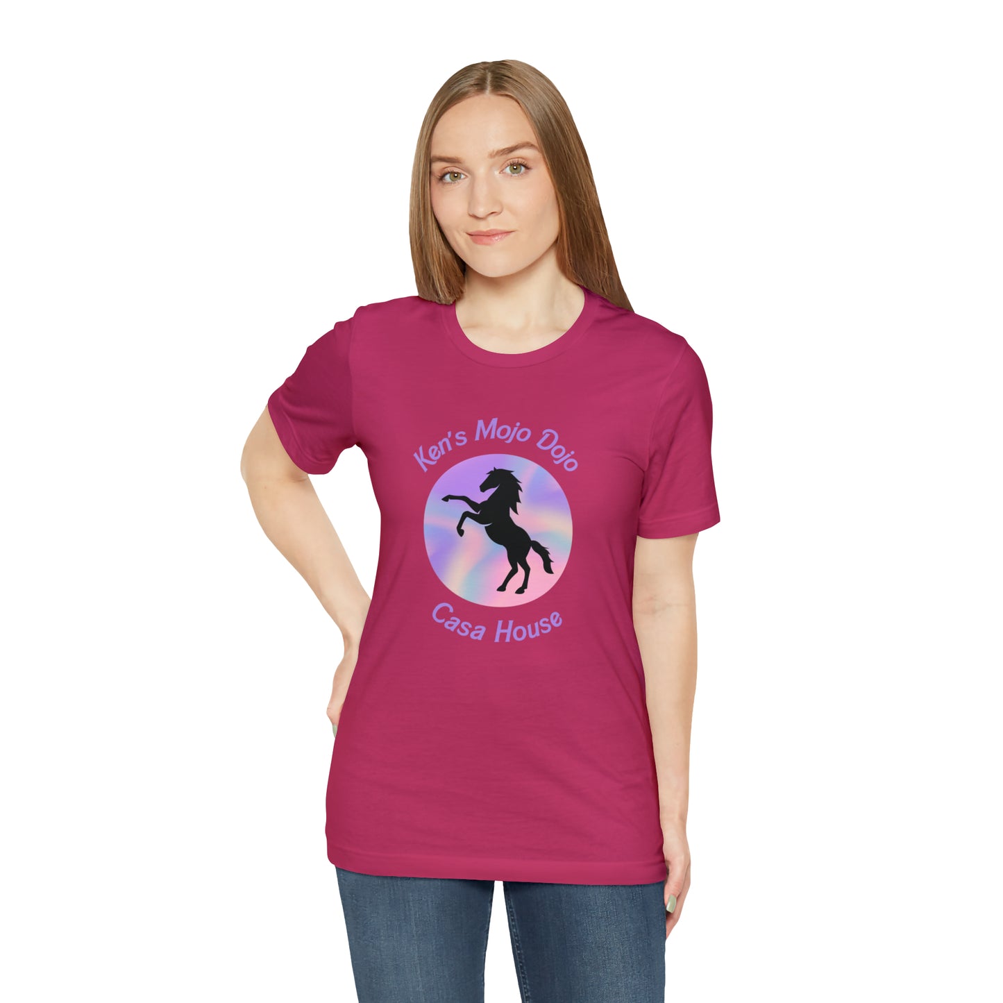 Candy Cane Horse, Mojo Dojo Casa House, Unisex Jersey Short Sleeve Tee