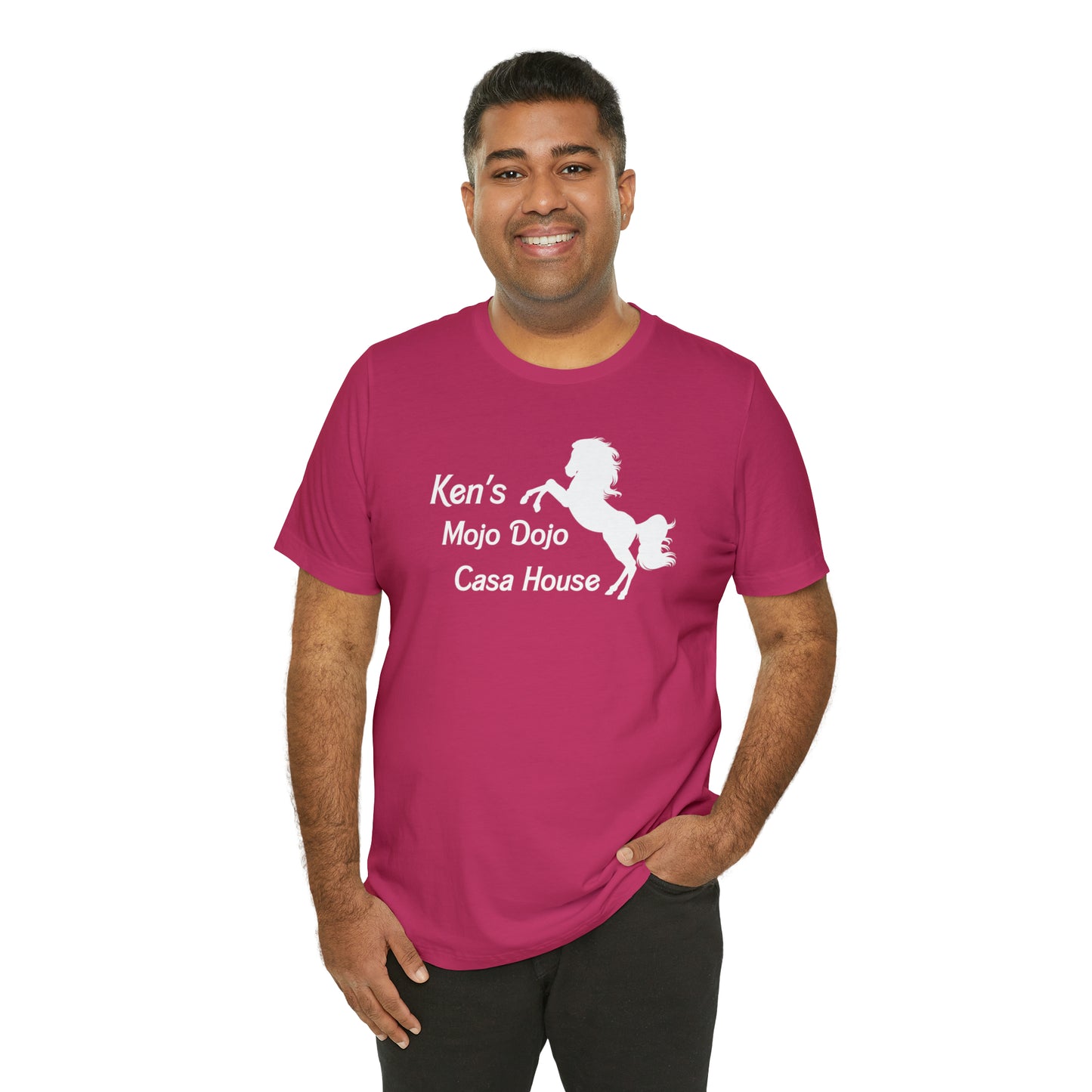 White Silhouette Horse, Mojo Dojo Casa House, Unisex Jersey Short Sleeve Tee