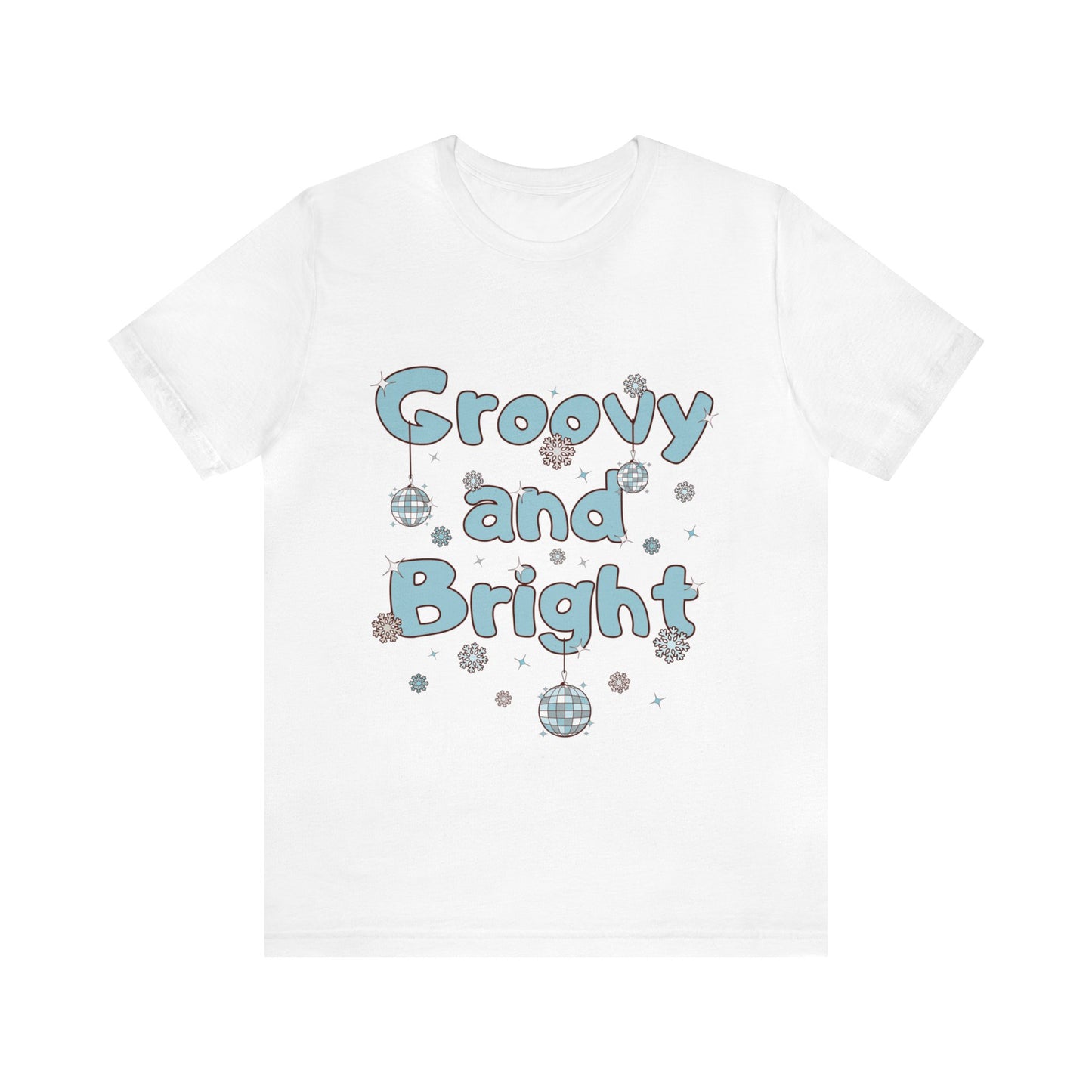 Silver and Blue - Groovy and Bright Jingle Disco Ball - Unisex T-shirt