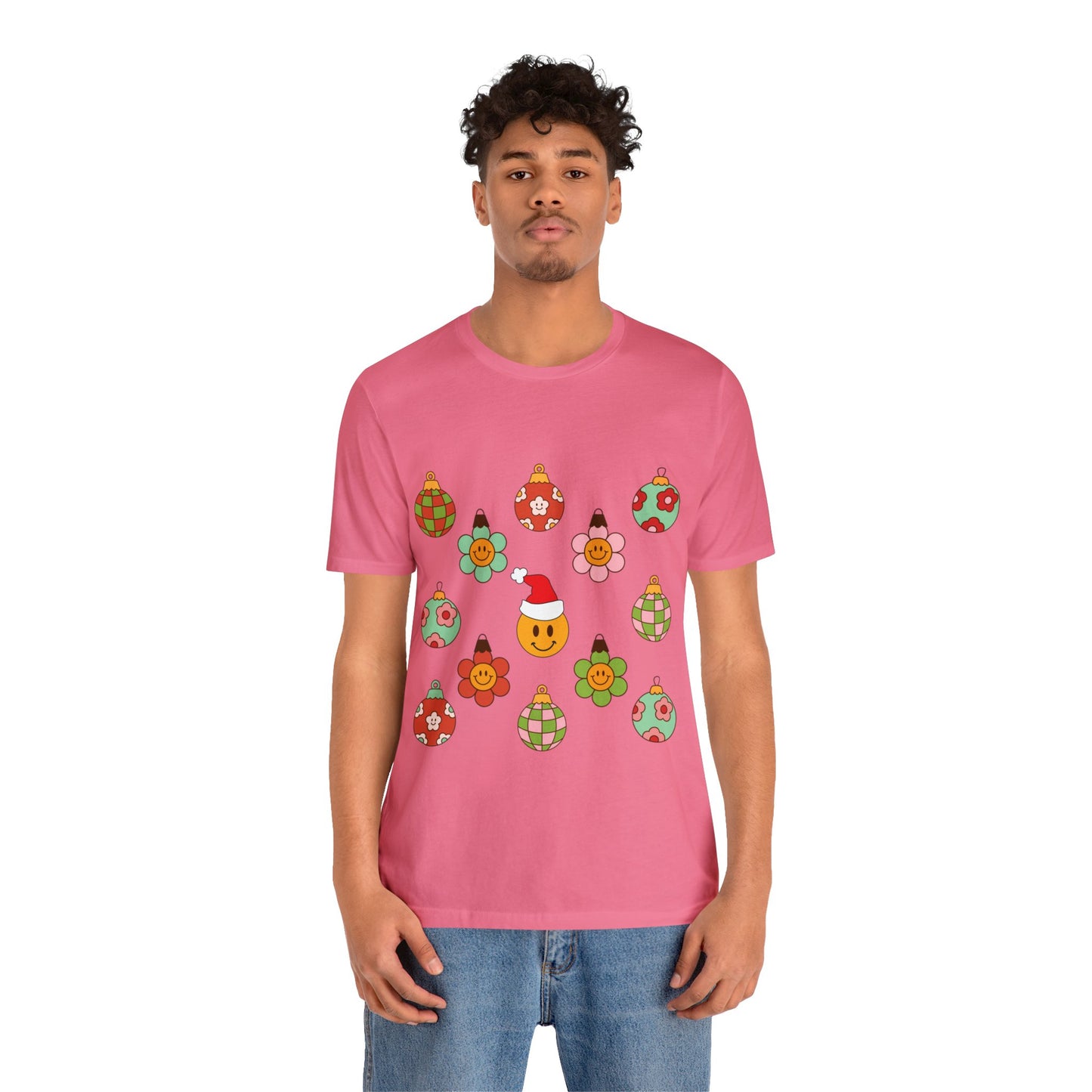Groovy Smiley Christmas with NO back design - Unisex T-shirt