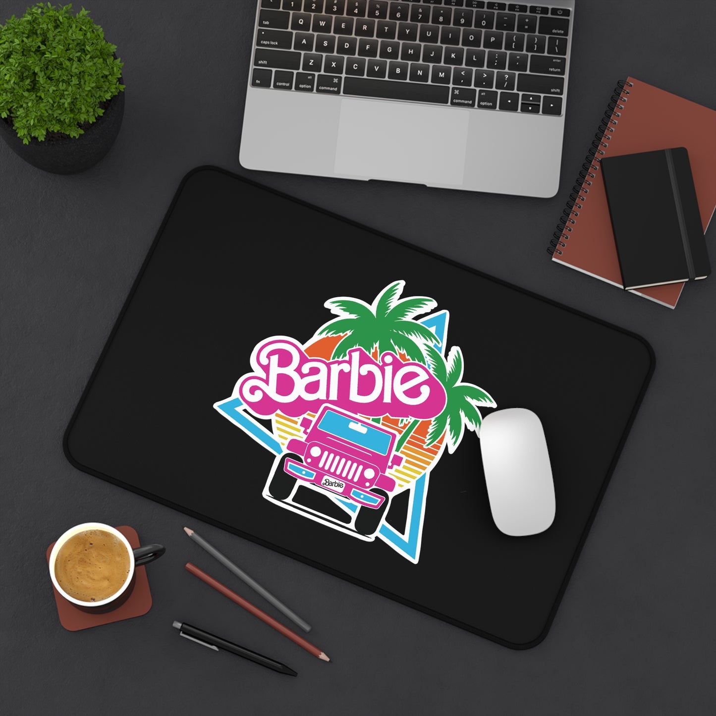 Pink Jeep (Barbie's signature color) Desk Mat