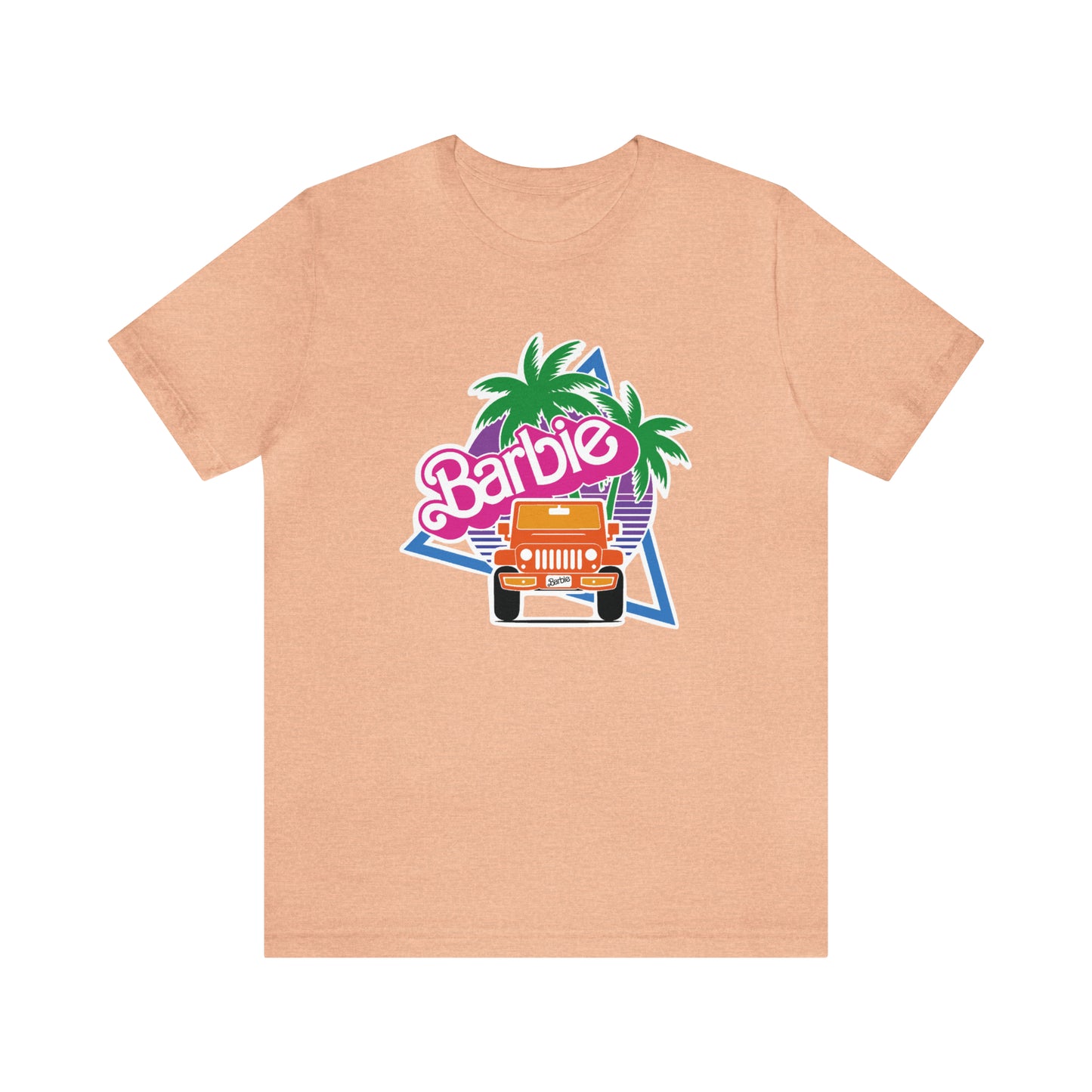 Orange, Beep Beep Barbie Jeep, Unisex Jersey Short Sleeve Tee