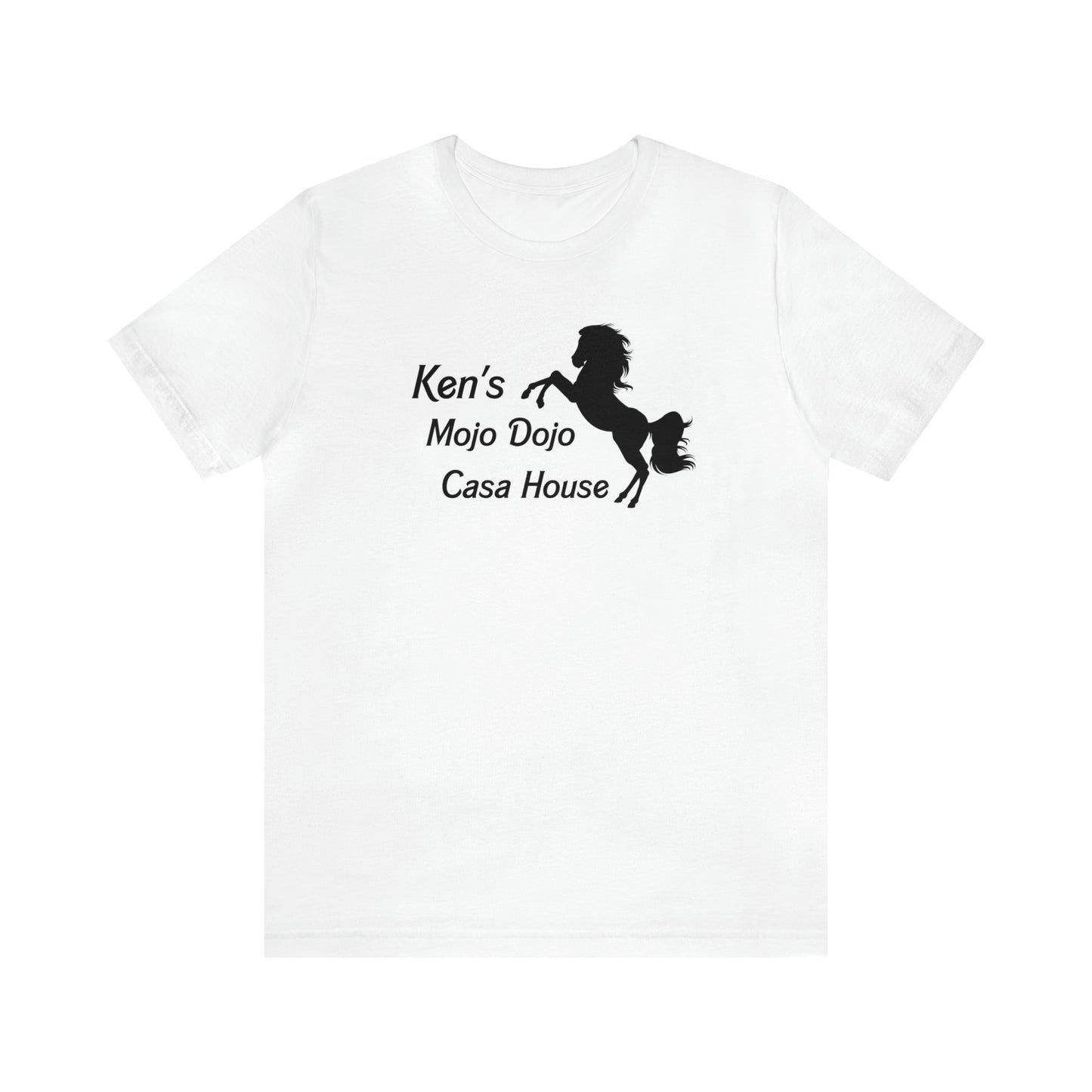 Black Silhouette Horse, Mojo Dojo Casa House, Unisex Jersey Short Sleeve Tee