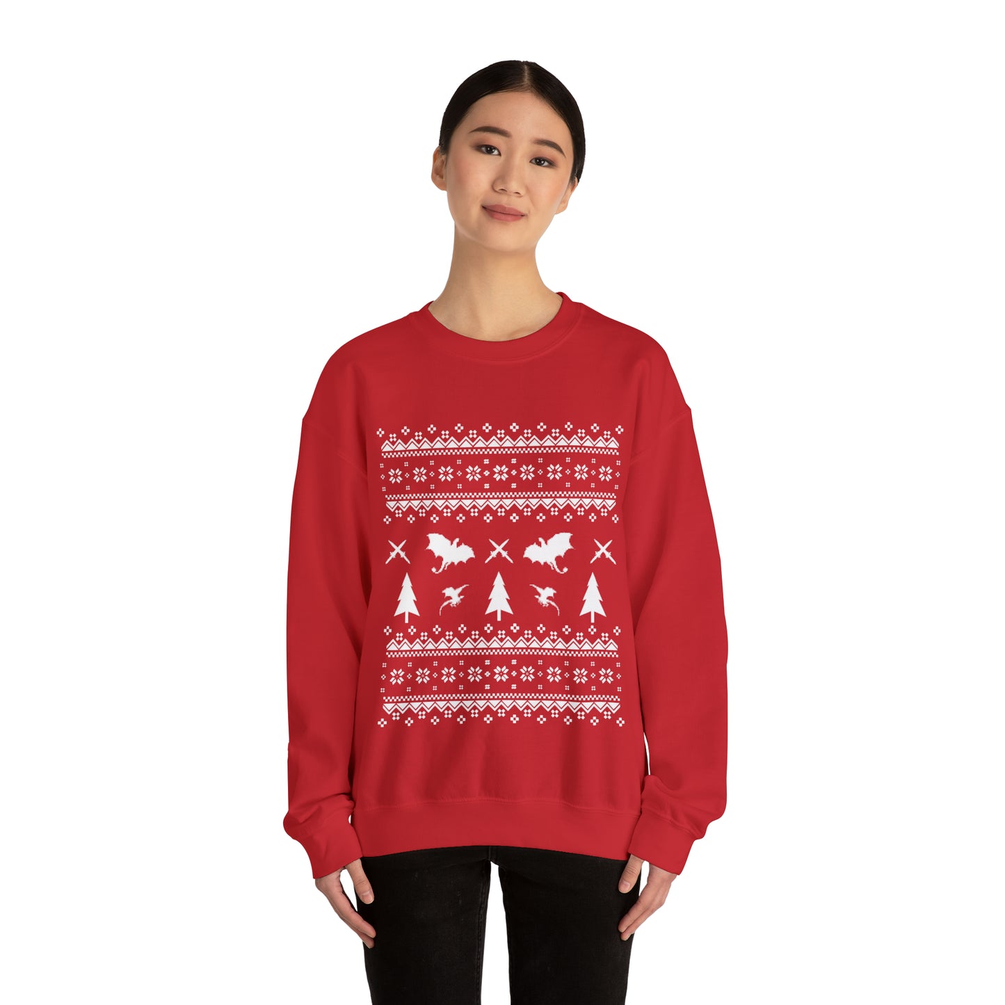 8-Bit Dragon Christmas version 1 - Unisex Sweatshirt