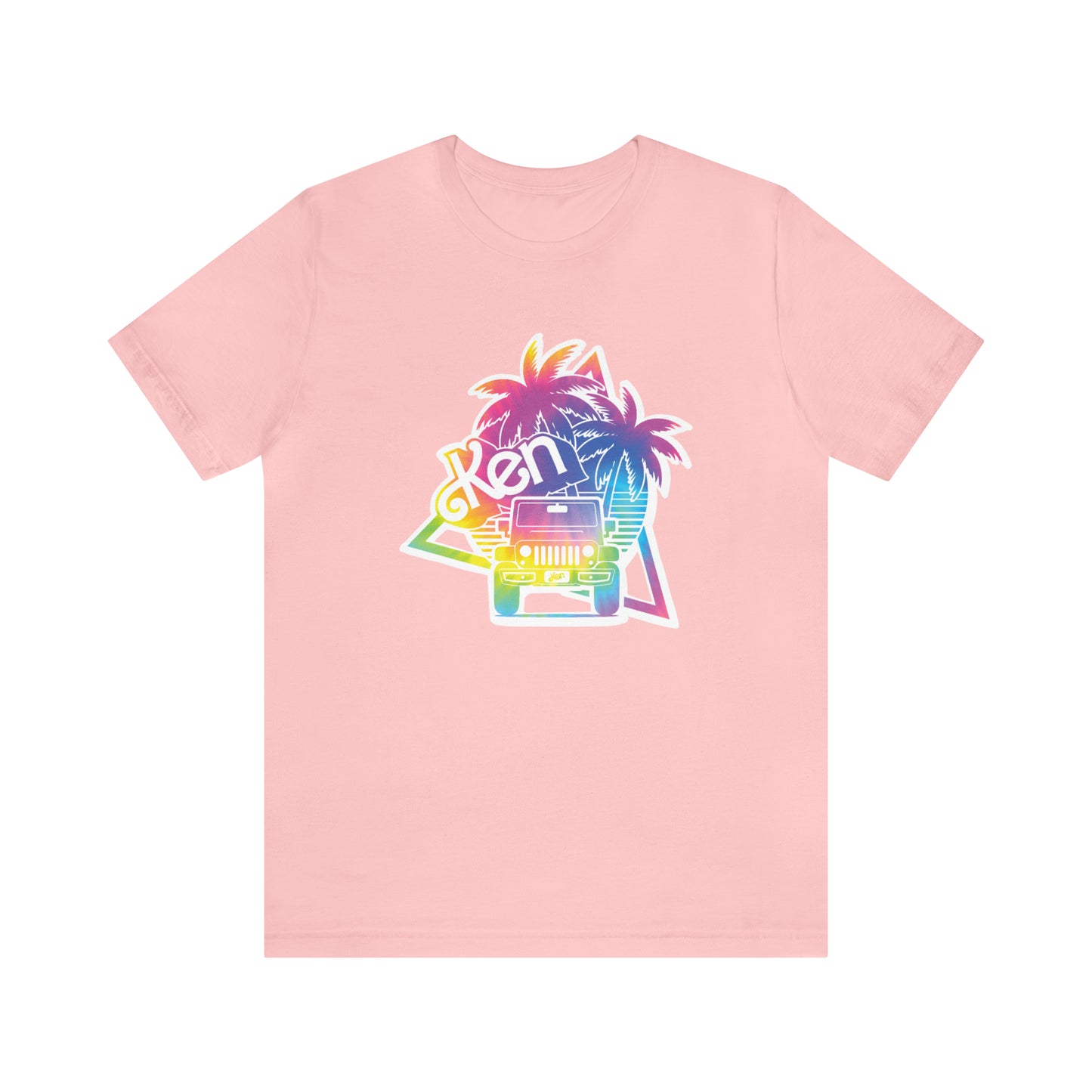 White sticker tie dye, Beep Beep KEN Jeep, Unisex Jersey Short Sleeve Tee