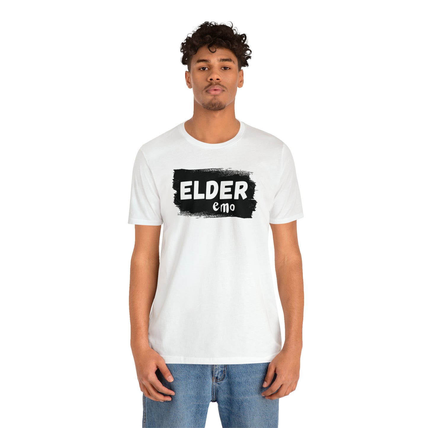 BLACK LETTER Elder Emo, Unisex Jersey Short Sleeve Tee